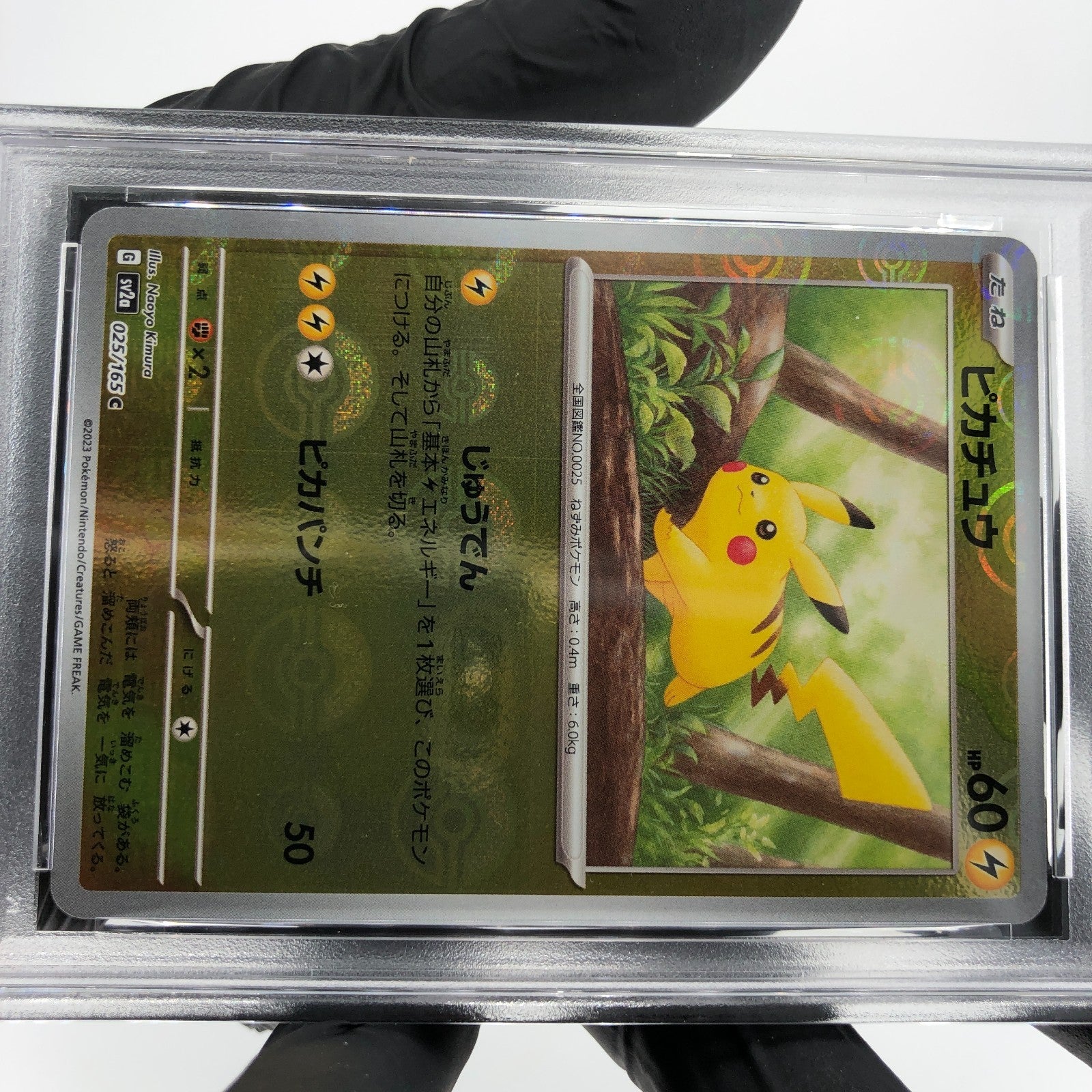 PSA 9 Pokemon Card Pikachu 025/165 C Pokeball SV2a Japanese Karte [9] 2