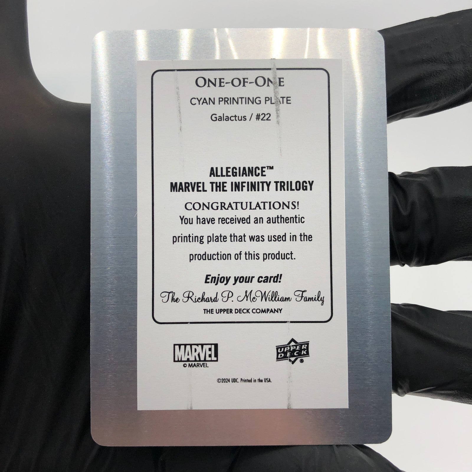 Marvel Card Galactus 22 Cyan Printing Plate Infinity Allegiance Upper Deck [NM]