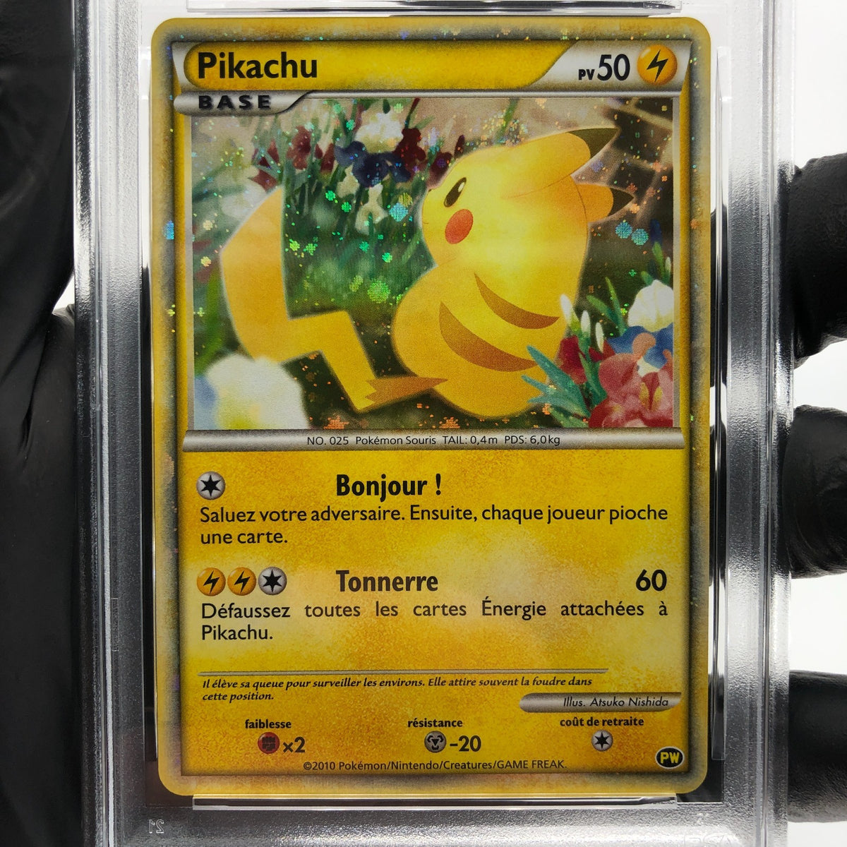 PSA 10 Pokemon Card Pikachu PW World Collection Holo French Japanese Karte [10]