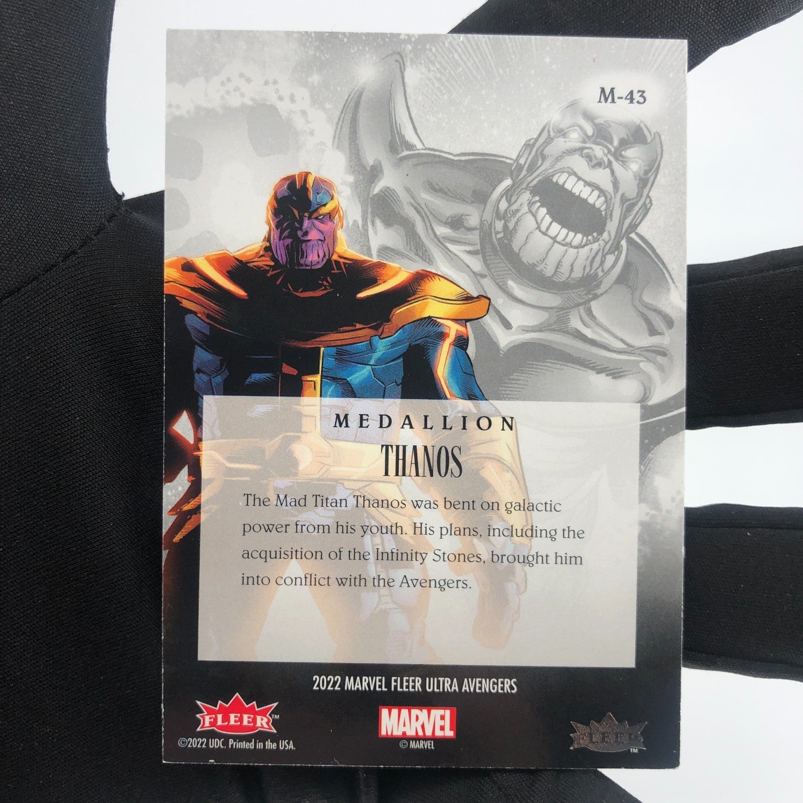 Marvel Card Thanos M-43 Medallion Fleer Upper Deck Avengers Ultra [Exc.]