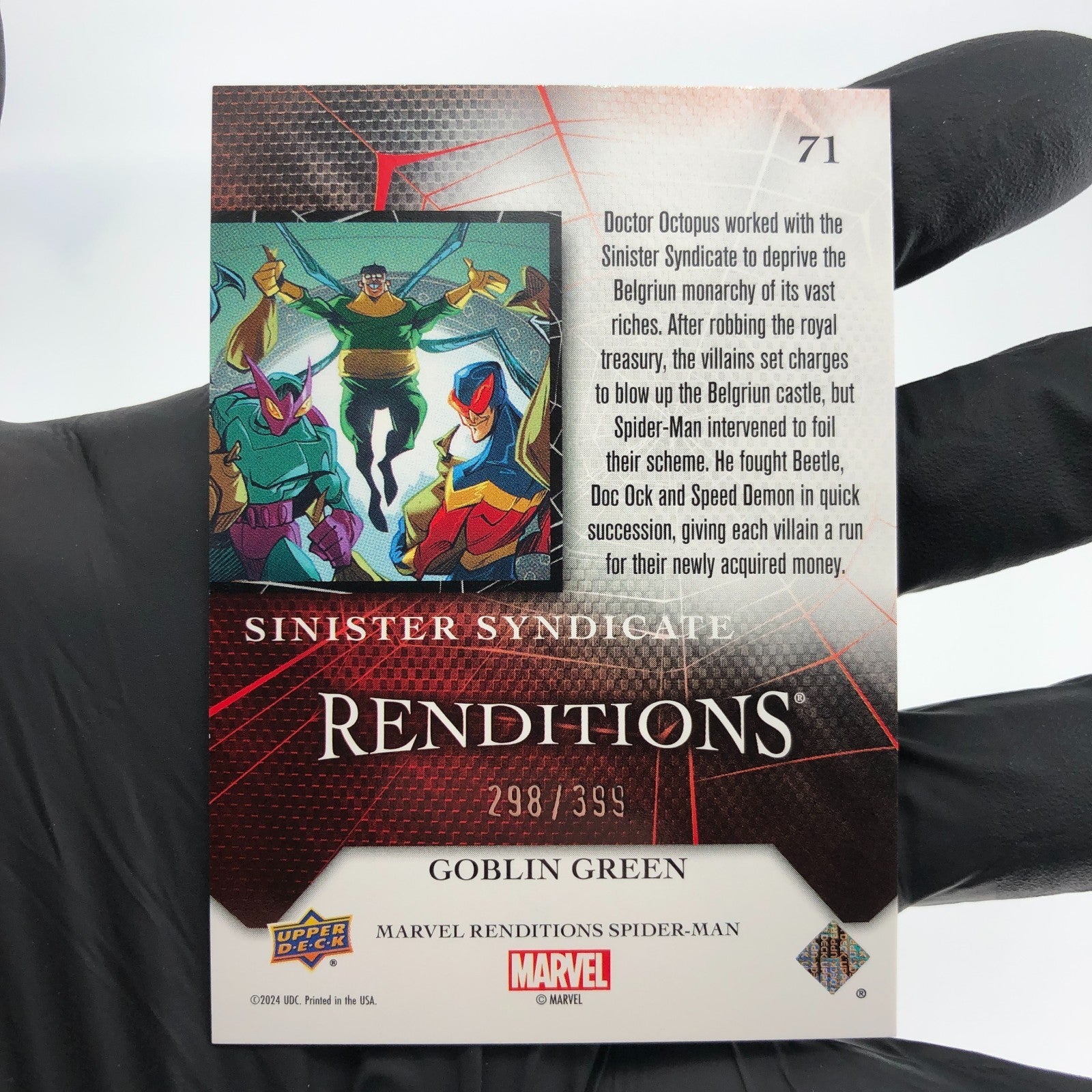 Marvel Card Sinister Syndicate 71 Green  /399 Fleer Upper Deck Renditions [NM]