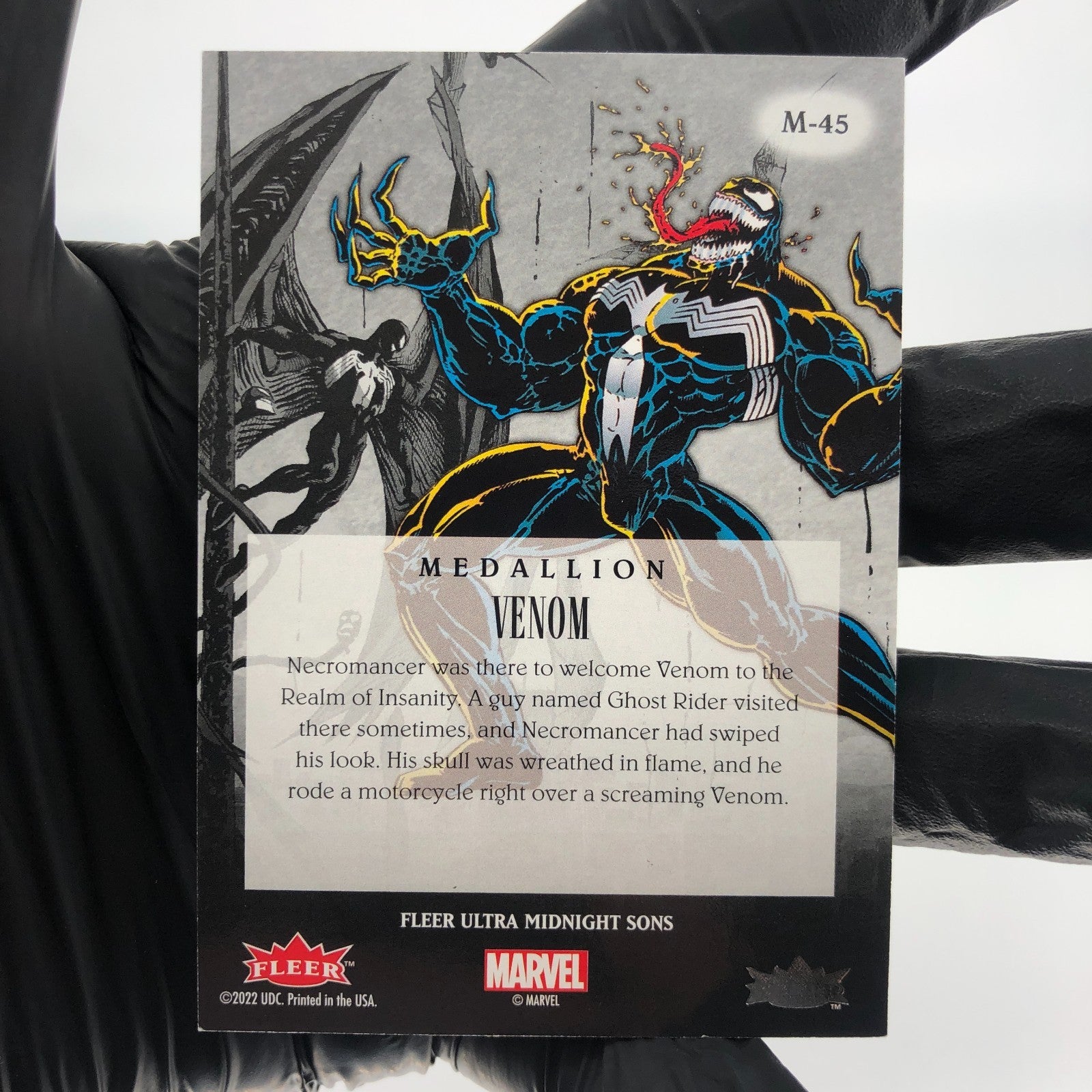 Marvel Card  Venom M-45 Medallion Fleer Upper Deck Midnight Sons [NM]