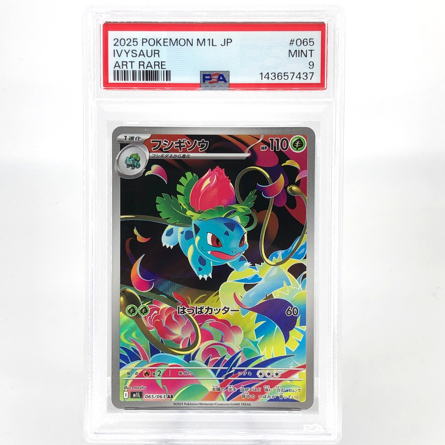 PSA 9 Pokemon Card Ivysaur 065/063 AR M1L Japanese Karte [9] 2