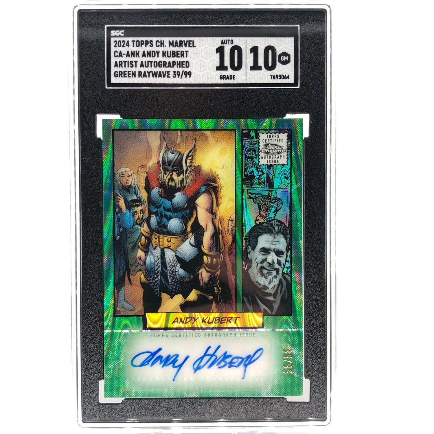 SGC 10 Marvel Card Thor CA-ANK /99 Andy Kubert Autograph Topps Chrome 2024 [NM]