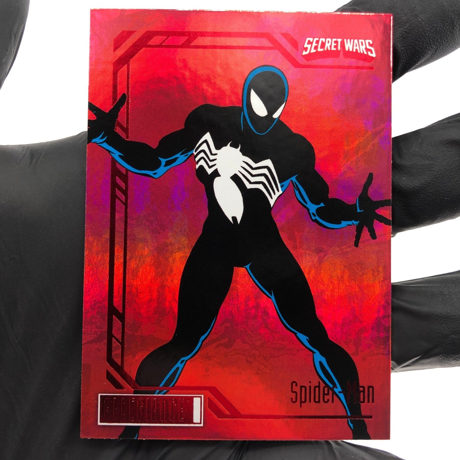 Marvel Card Secret Wars Spider-Man 58 Red Rainbow Allegiance Upper Deck [NM]