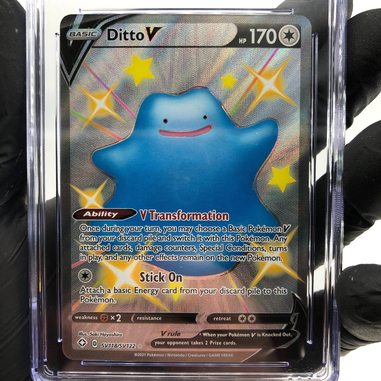 CGC 9 Pokemon Card Ditto V SV118/SV122 Shining Fates English Karte [9]