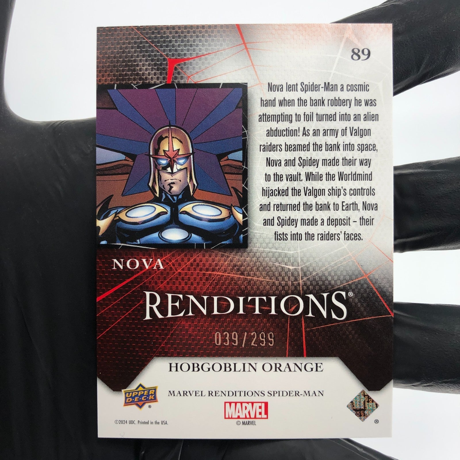 Marvel Card Nova 89 Orange  /299 Fleer Upper Deck Renditions [NM]