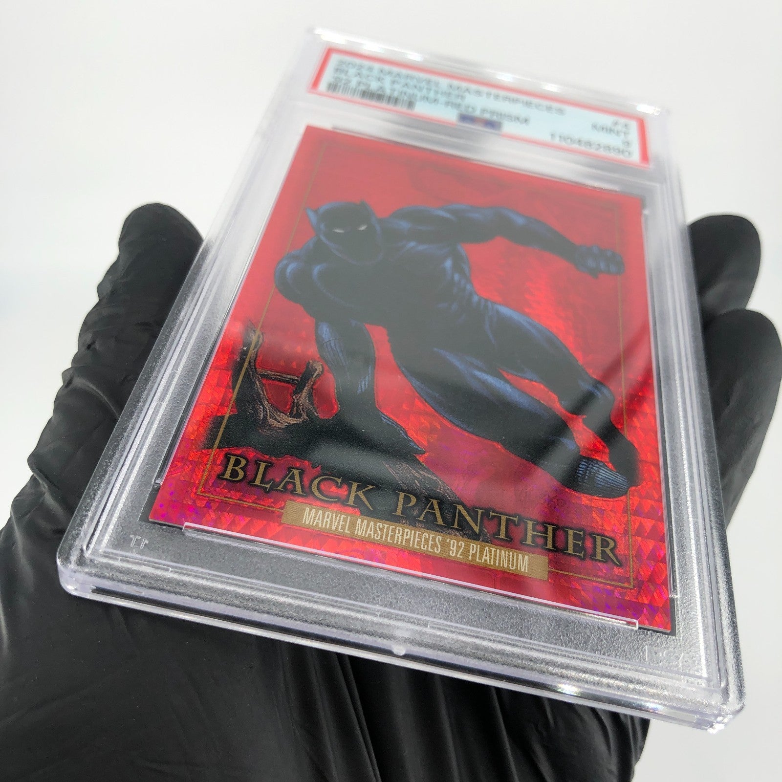 PSA 9 Marvel Card Black Panther 4 Red Prism /492 Upper Deck Masterpieces [9]