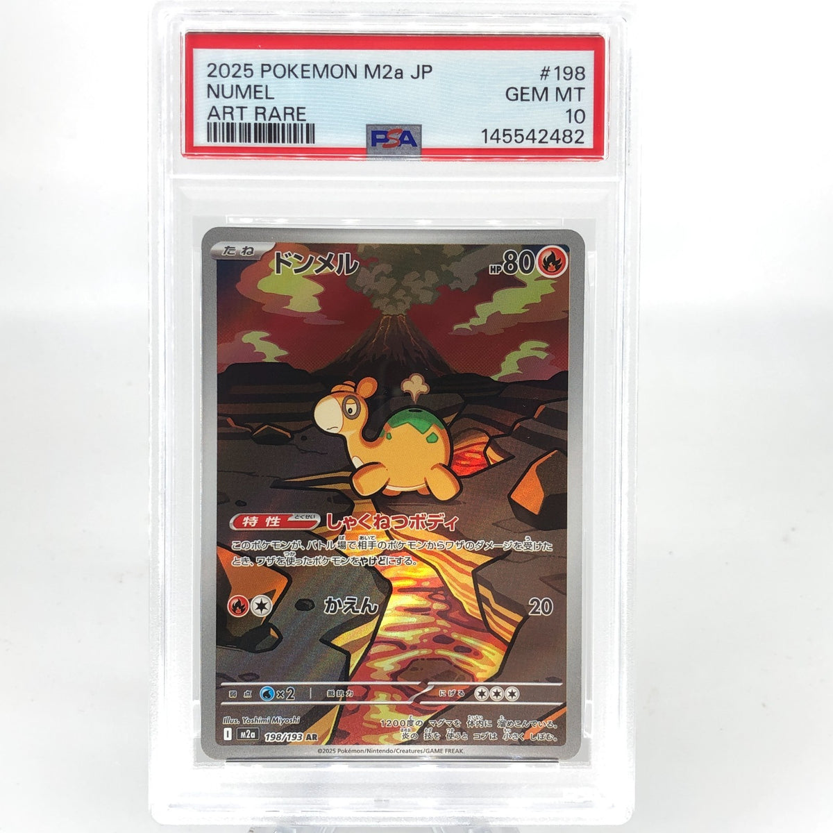 PSA 10 Pokemon Card Numel 198/193 AR M2a Japanese Karte [10]