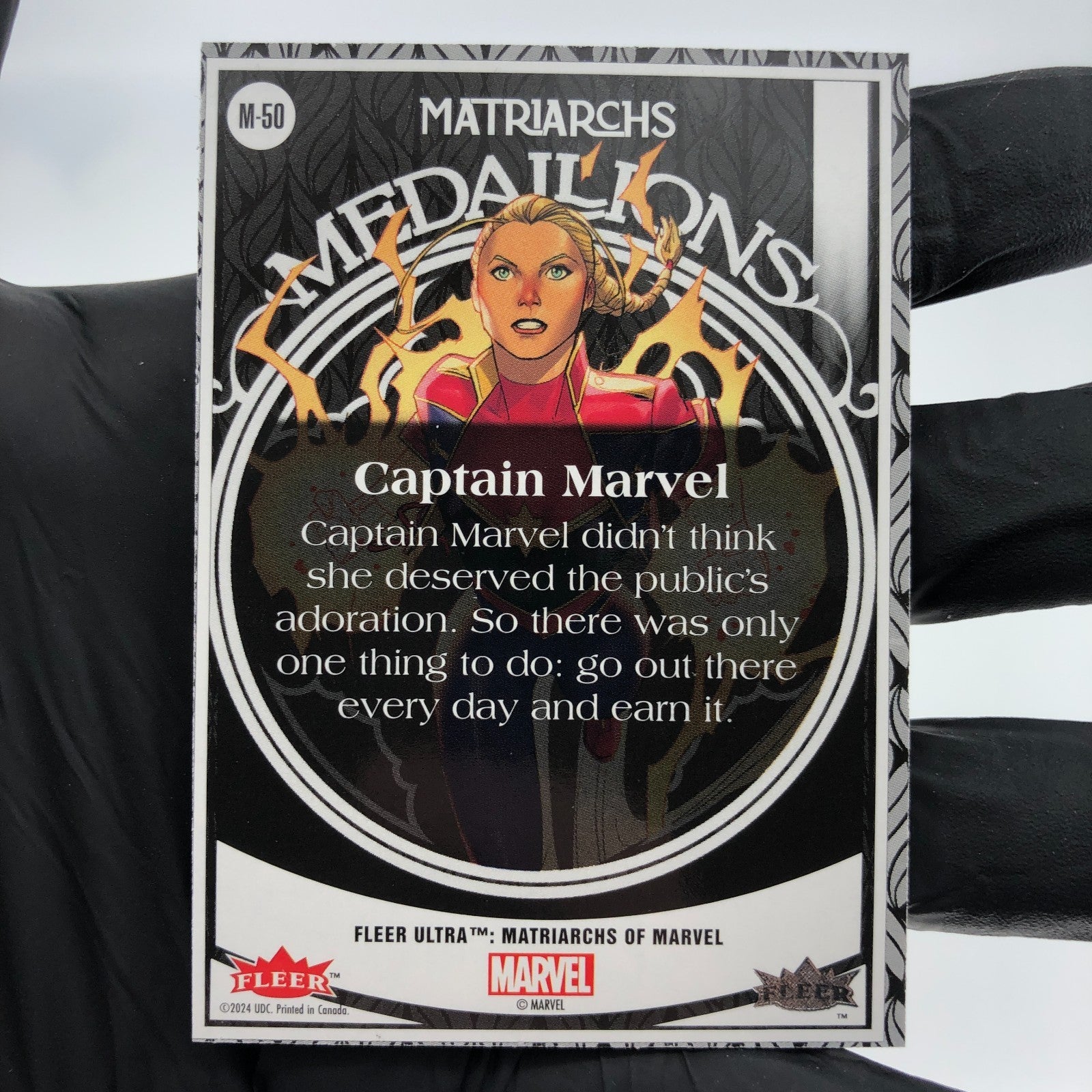 Marvel Card Captain Marvel M-50 Holo Matriarchs 2024 Fleer [NM]