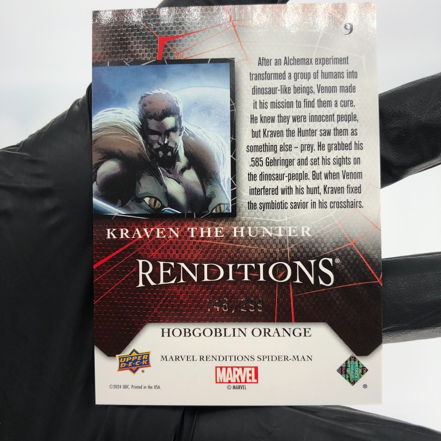Marvel Card Kraven 9 Orange  /299 Fleer Upper Deck Renditions [NM]