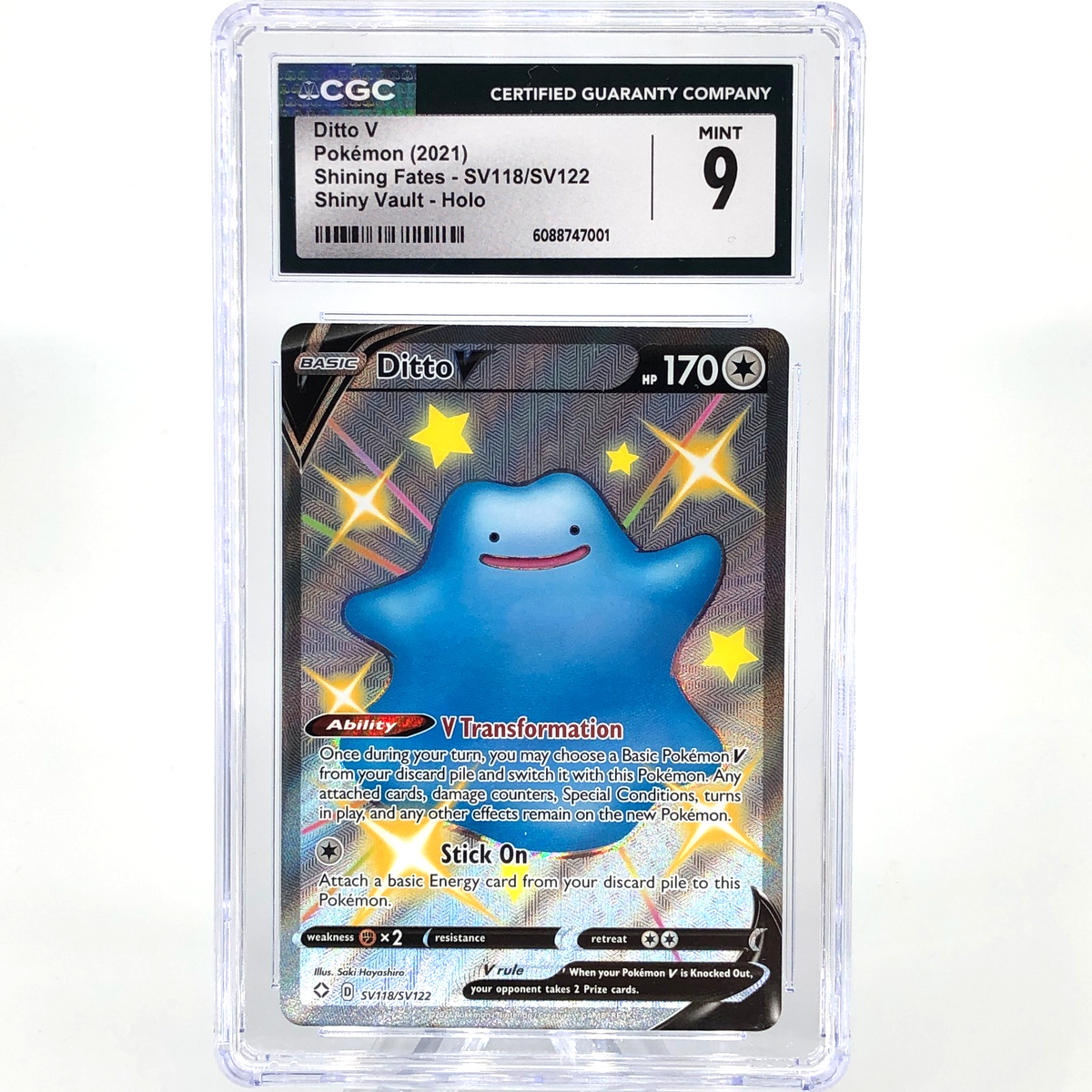 CGC 9 Pokemon Card Ditto V SV118/SV122 Shining Fates English Karte [9]