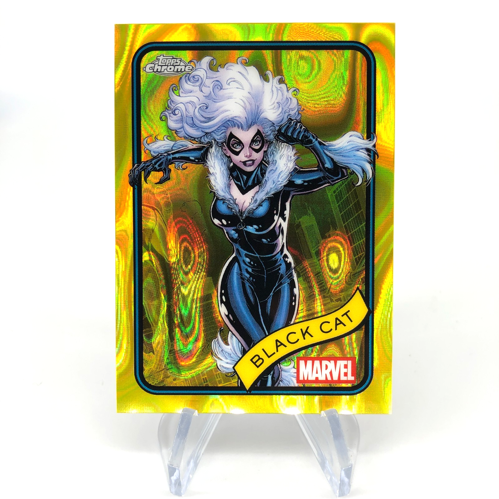 Marvel Card Black Cat 106 Yellow Lava Refractor Topps Chrome 2025 [NM] 2