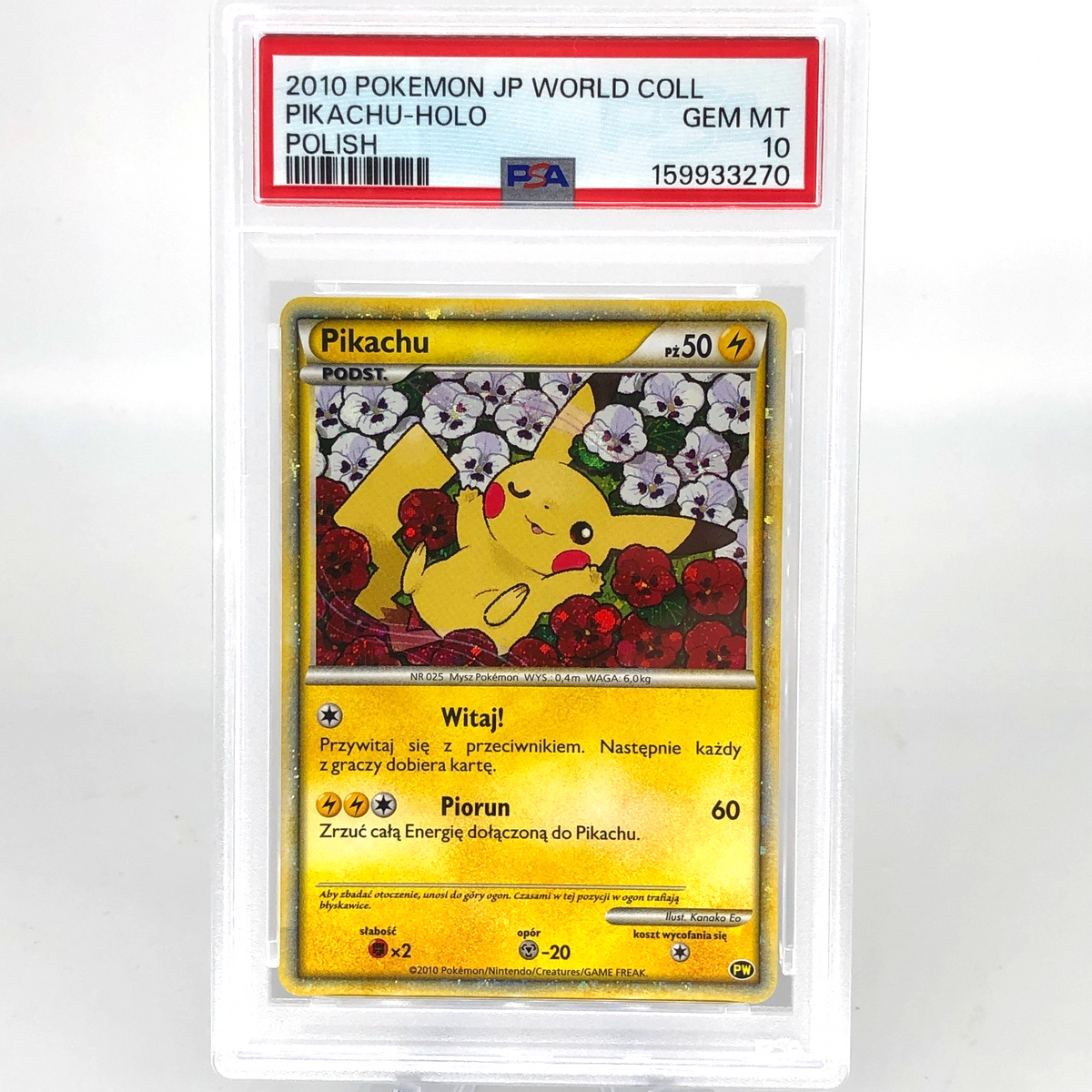PSA 10 Pokemon Card Pikachu PW World Collection Holo Polish Japanese Karte [10]