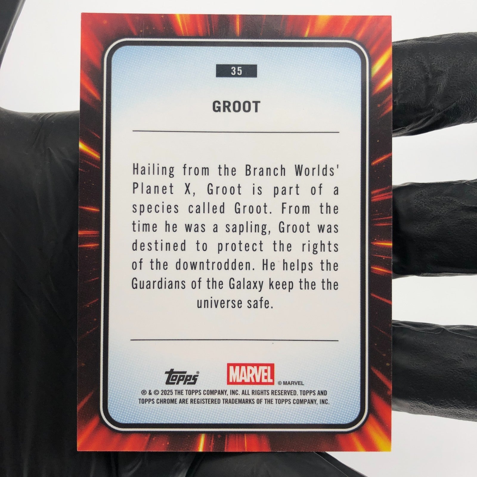 Marvel Card Groot 35 Red Web /62 Refractor Topps Chrome 2025 [Exc.]