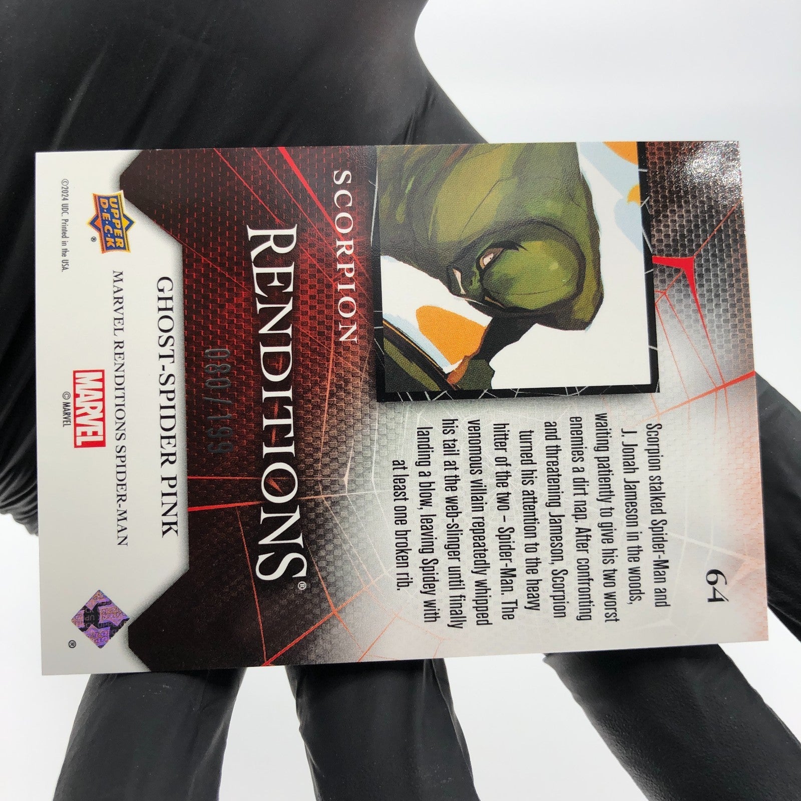 Marvel Card Scorpion 64 Pink /199 Fleer Upper Deck Renditions [NM]