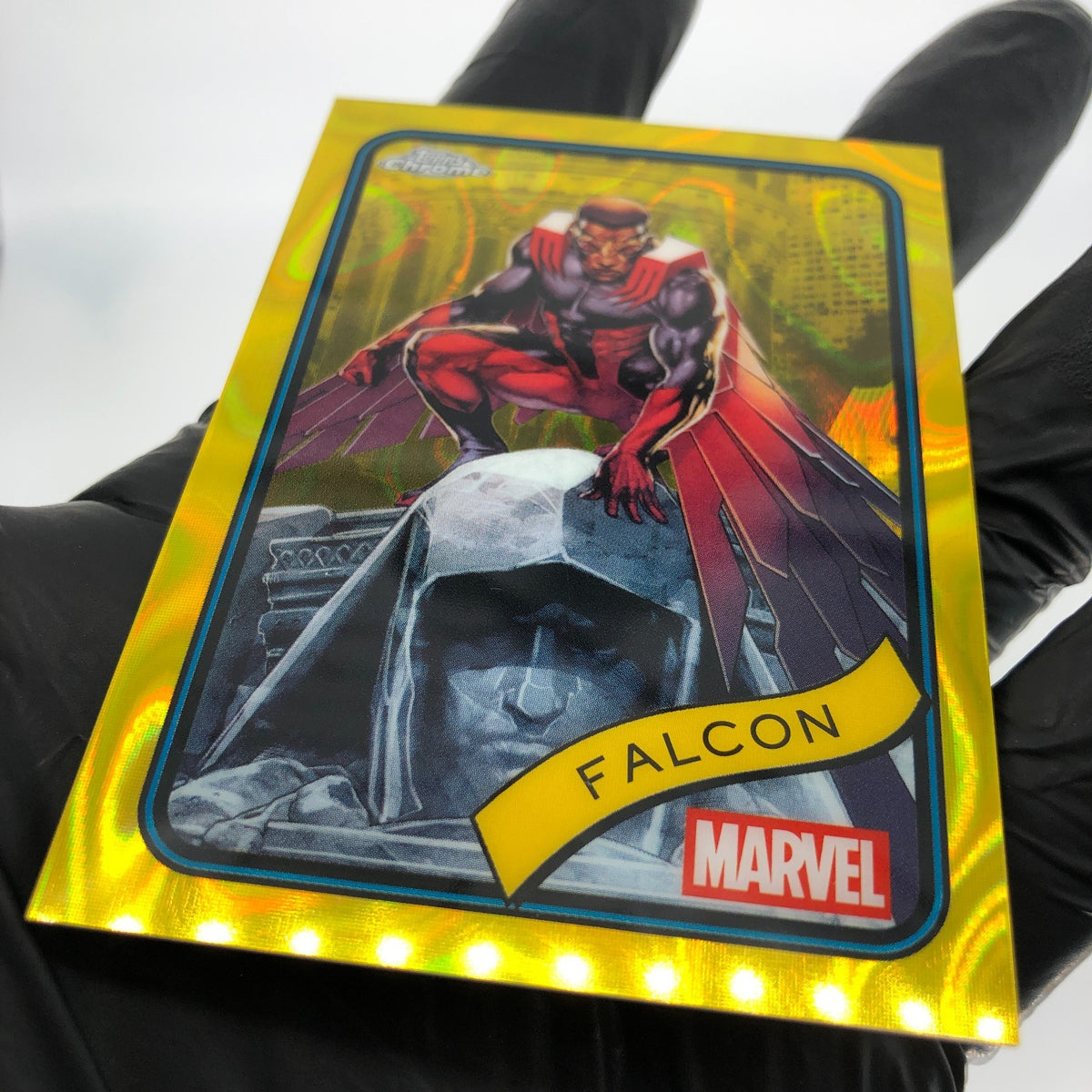 Marvel Card Falcon 80 Yellow Lava Refractor Topps Chrome 2025 [NM]