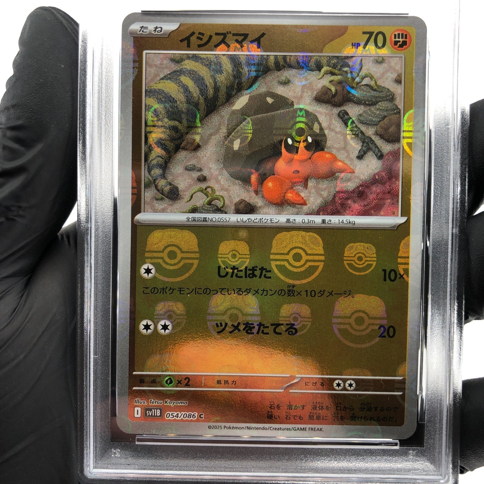 PSA 9 Pokemon Card Dwebble 054/086 C Masterball SV11B Japanese Karte [9]