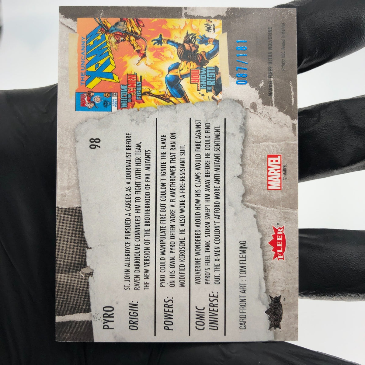 Marvel Card Pyro 98 Blue /181 Fleer Upper Deck Ultra Wolverine [NM]