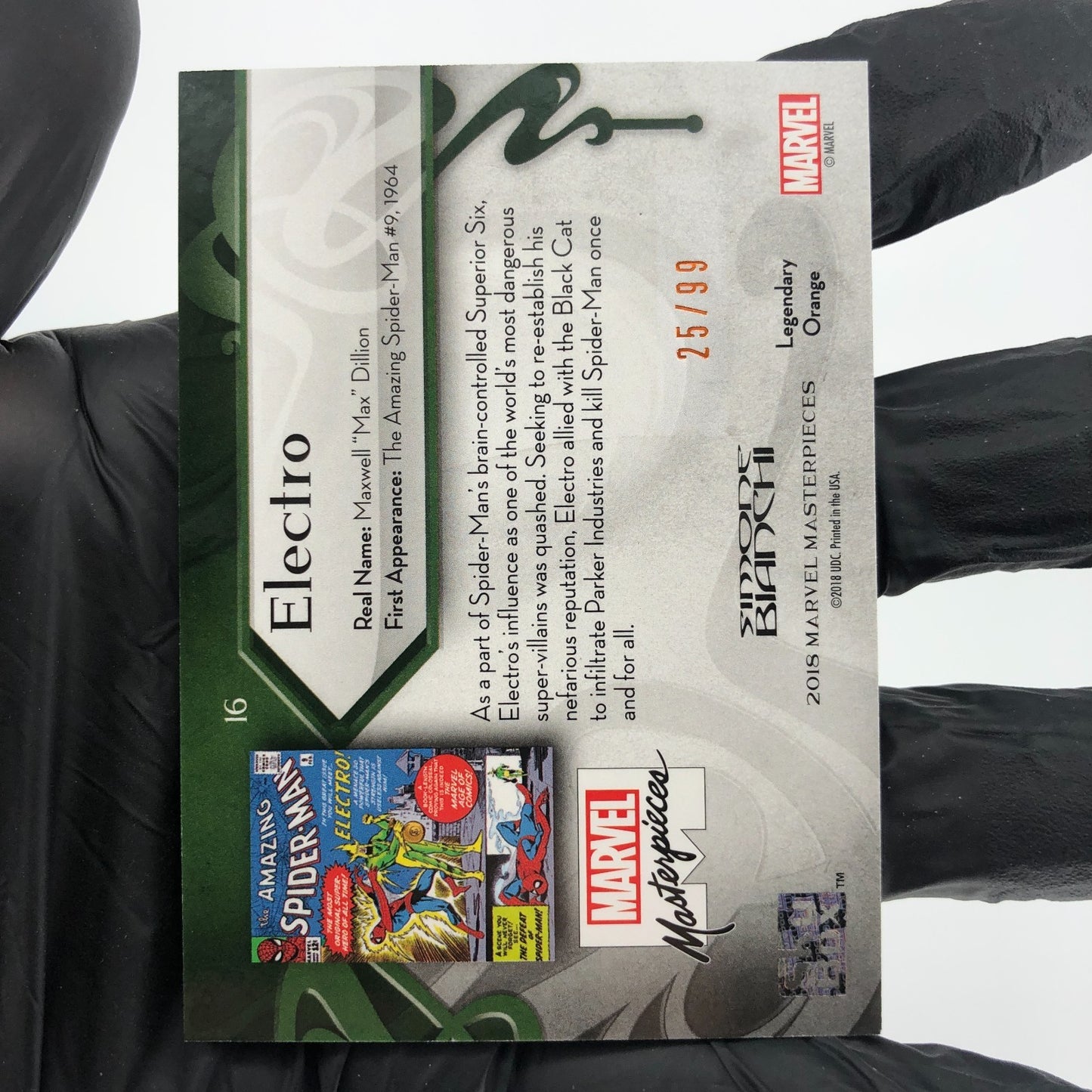 Marvel Card Elektro 16 Orange /99 Fleer Upper Deck Masterpieces 2018 [NM]