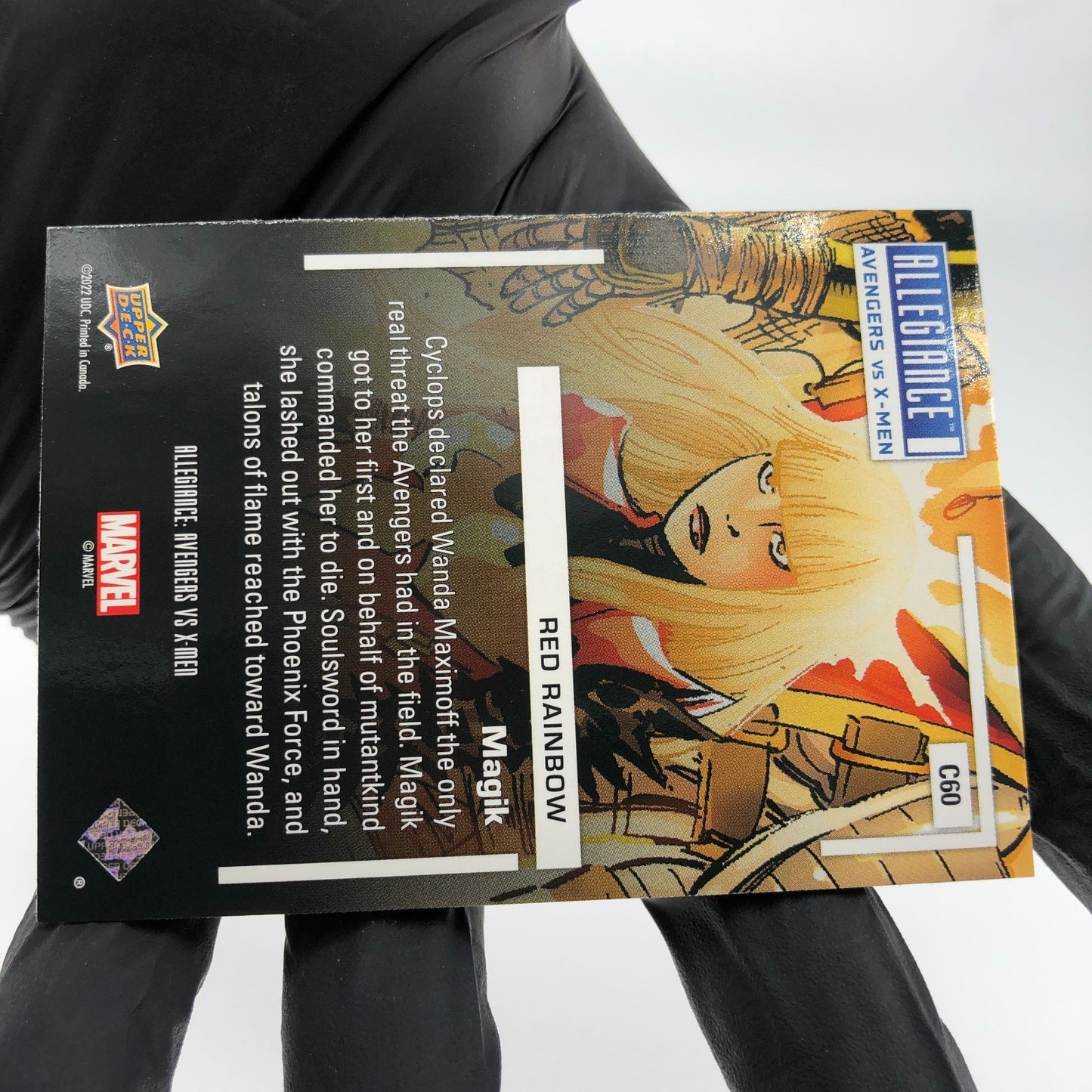 Marvel Card Avengers vs X-Men Magik C60 Red Rainbow Allegiance Upper Deck [NM]