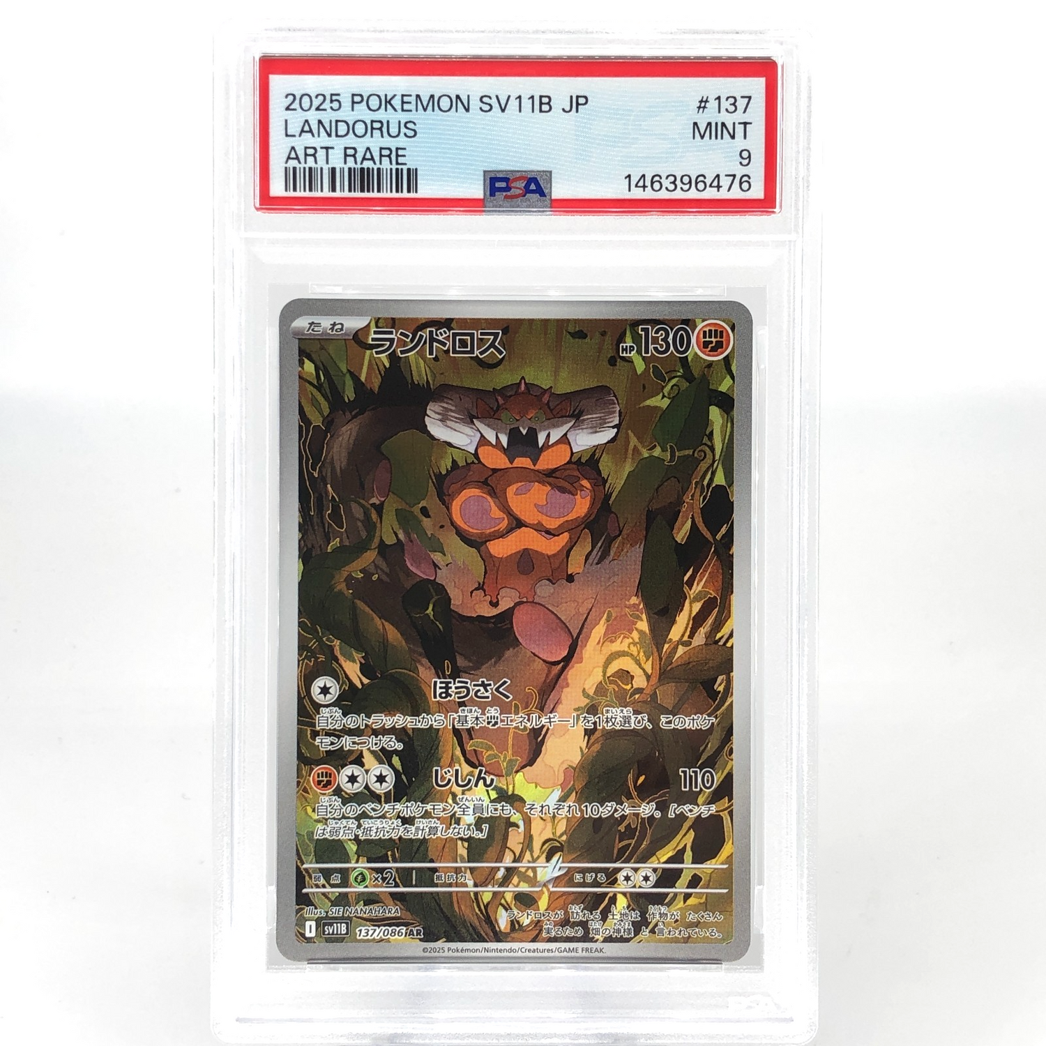 PSA 9 Pokemon Card Landorus 137/086 AR SV11B Japanese Karte [9]