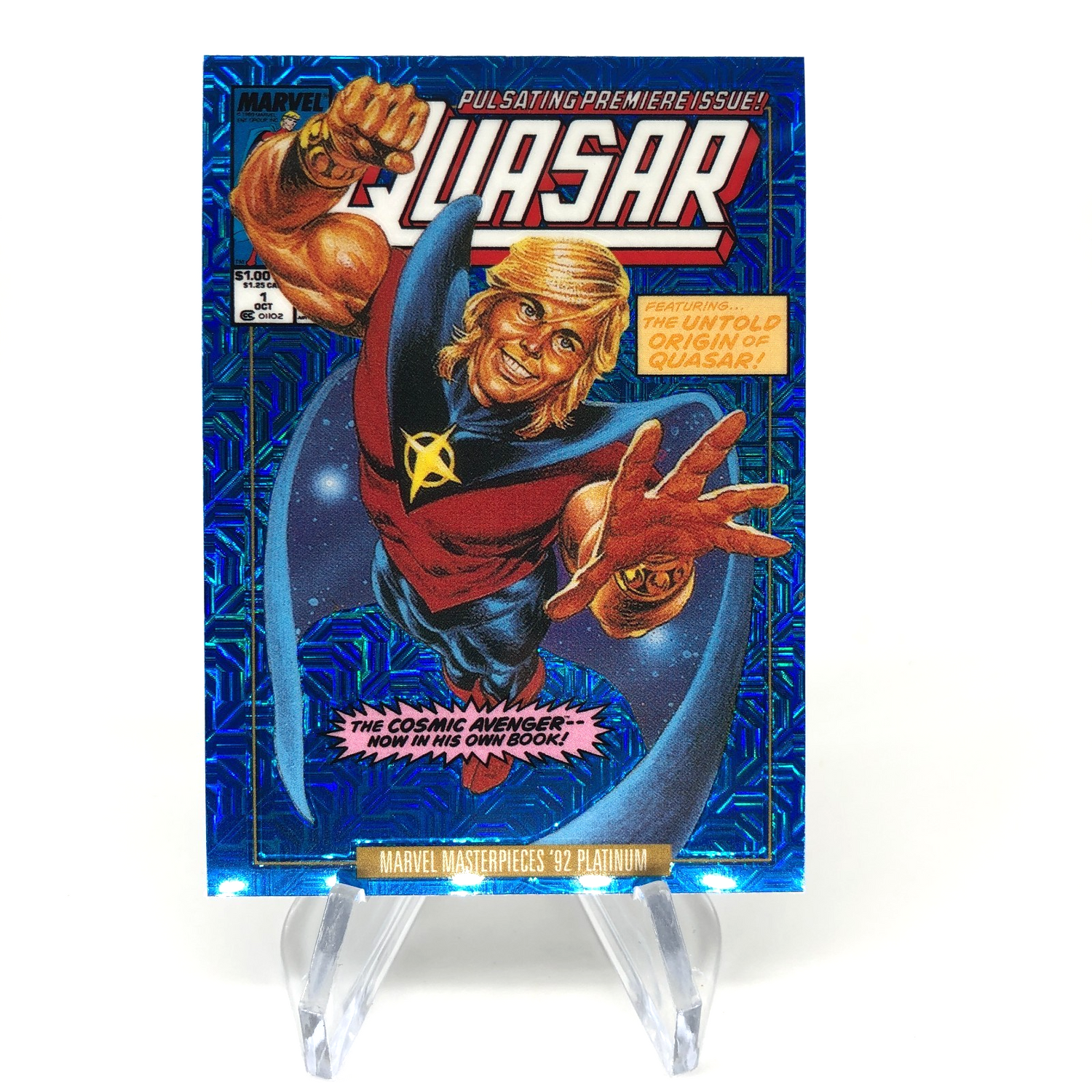 Marvel Card Quasar Blue Traxx 72-V Variant  Fleer Upper Deck Masterpieces [NM]