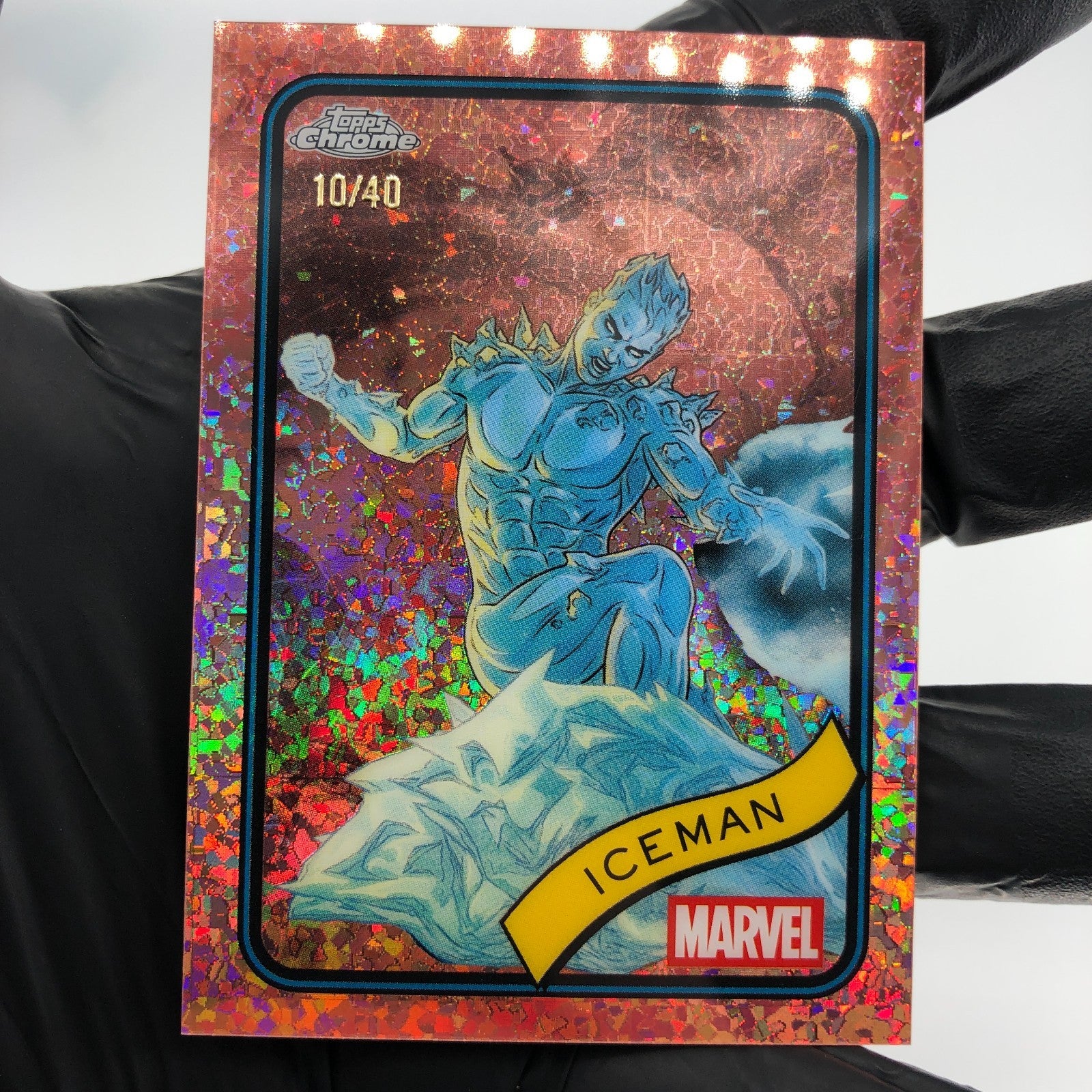 Marvel Card Iceman 179 Rose Gold /40 Mini Diamond Topps Chrome 2025 [NM]