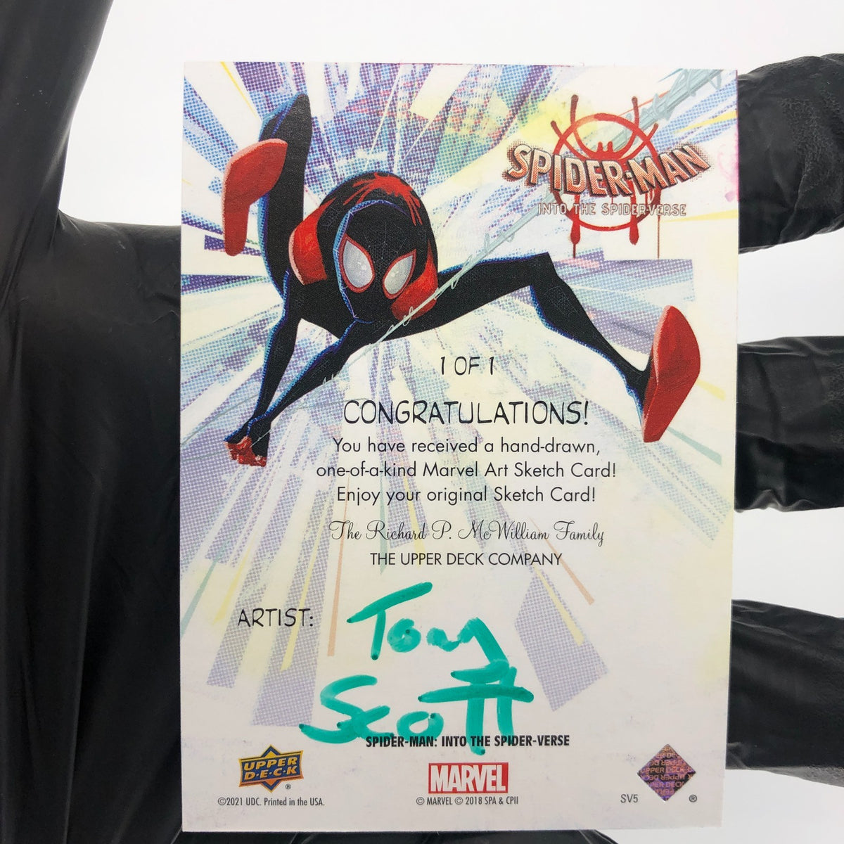 Marvel Card She-Hulk Sketch 1/1 Tony Scott 2021 Fleer Upper Deck [NM]