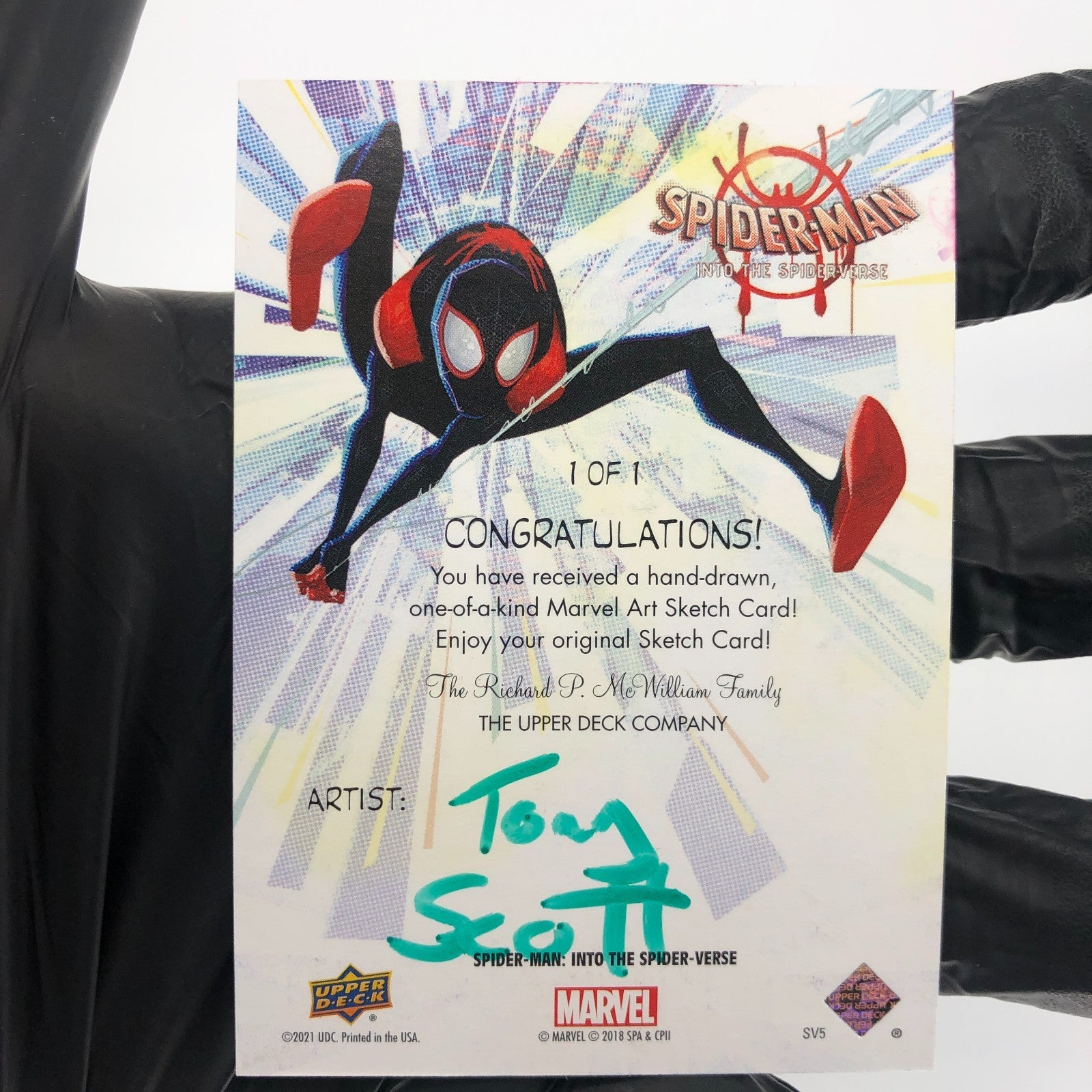 Marvel Card She-Hulk Sketch 1/1 Tony Scott 2021 Fleer Upper Deck [NM]
