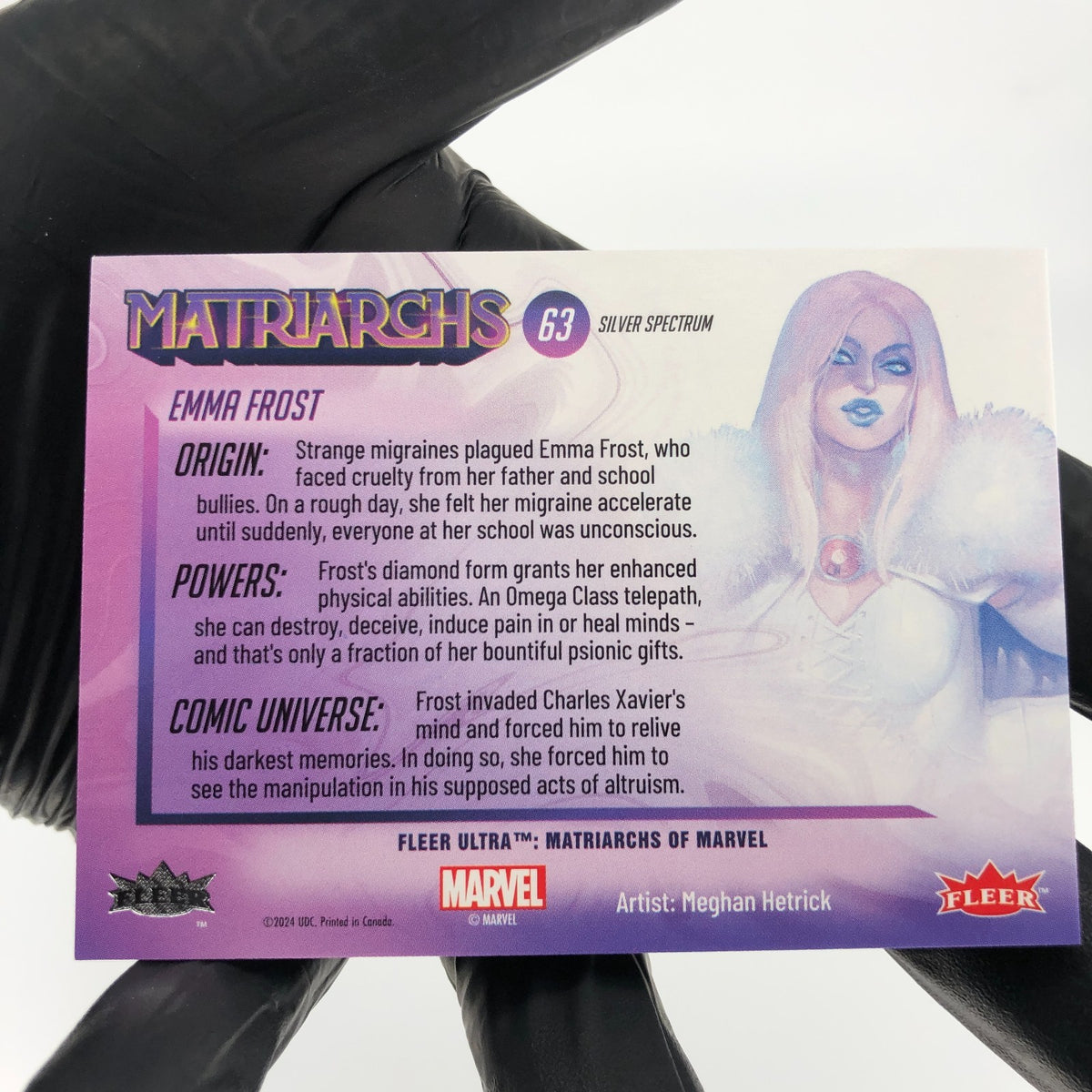 Marvel Card Emma Frost 63 Silver Spectrum Matriarchs 2024 Fleer Upper Deck [NM]