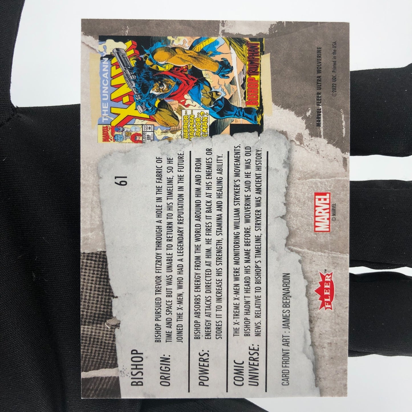 Marvel Card Bishop 61 Green Fleer Upper Wolverine Ultra [A]