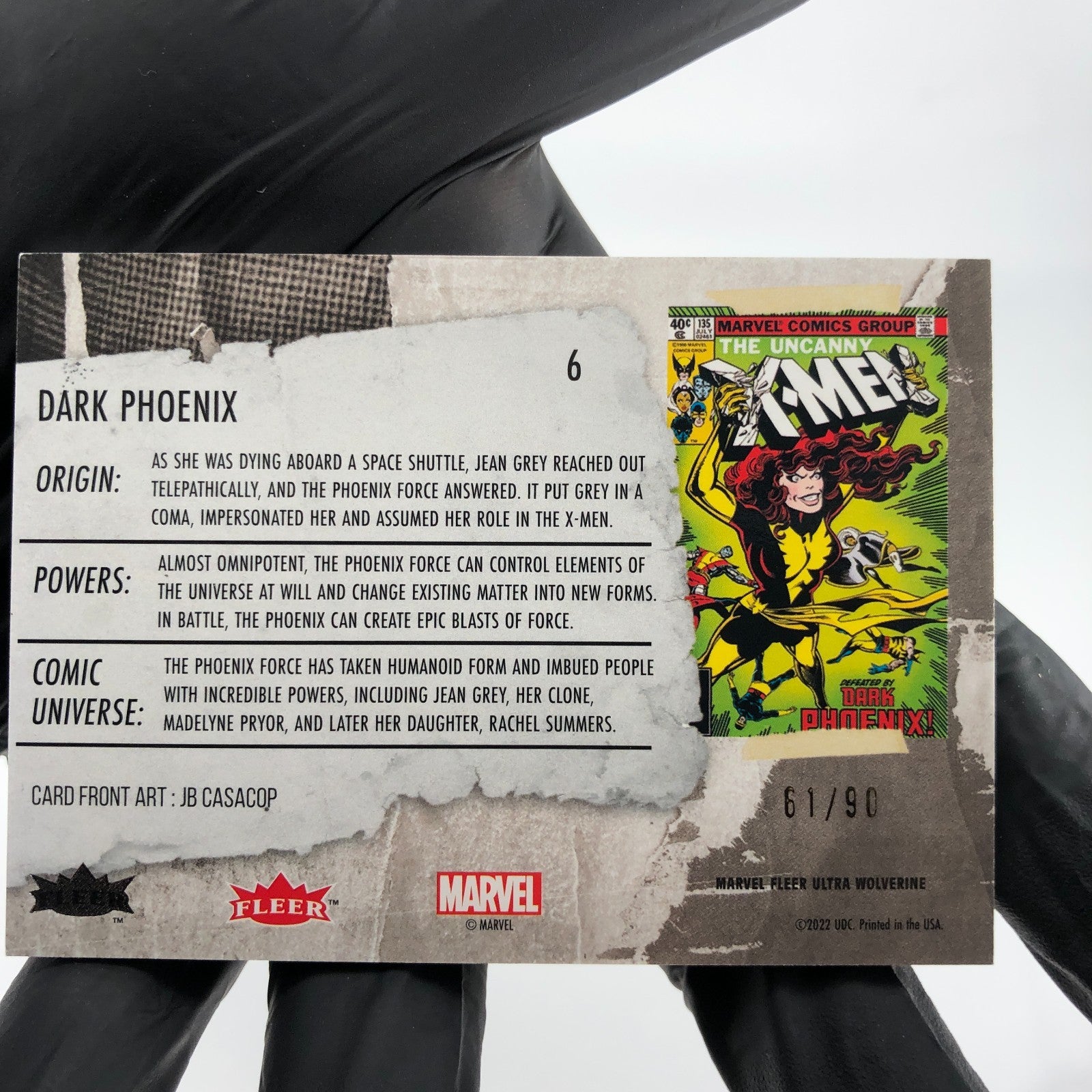 Marvel Card Dark Phoenix 6 Gold /90 Fleer Upper Deck Ultra Wolverine [NM]