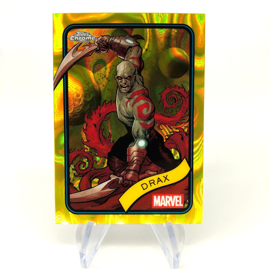 Marvel Card Drax 184 Yellow Lava Refractor Topps Chrome 2025 [NM]