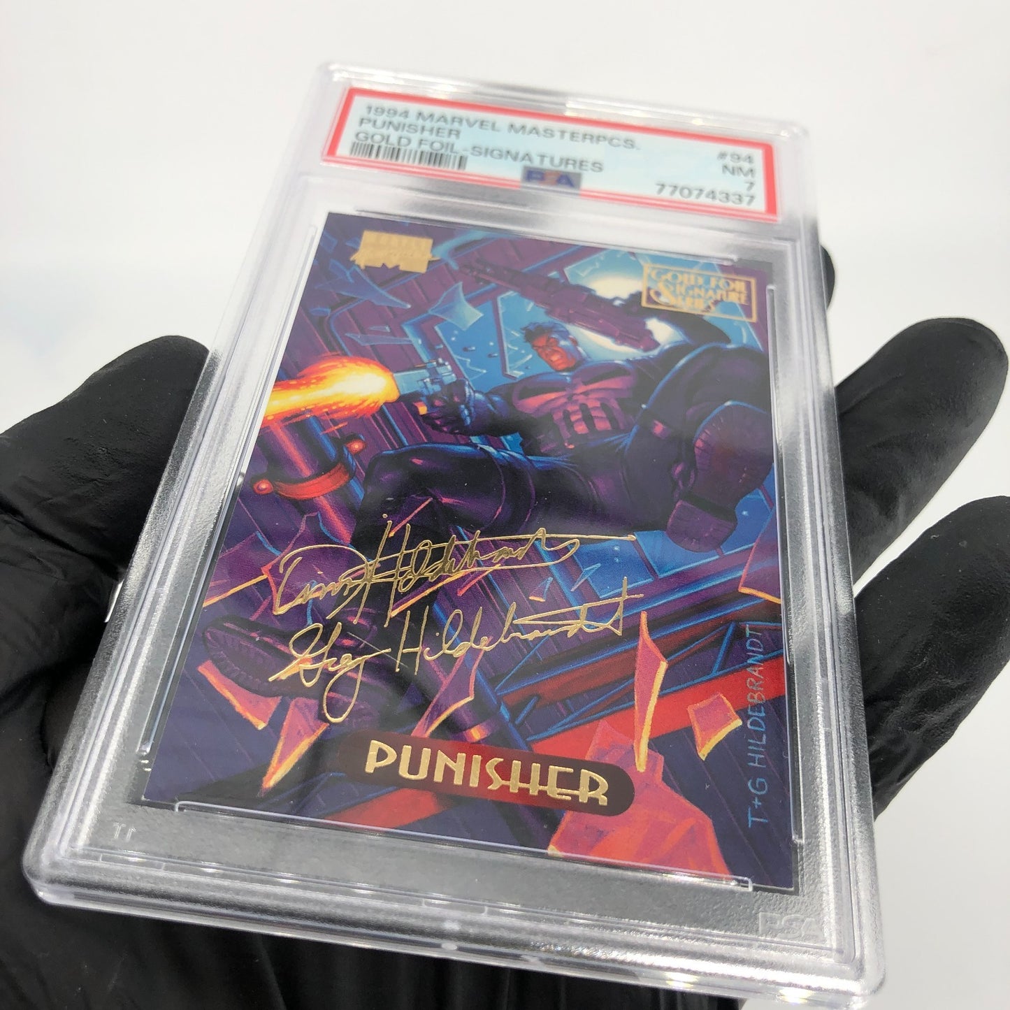 PSA 7 Marvel Card Punisher 94 Gold Signature Upper Deck Masterpieces 1994 [7]