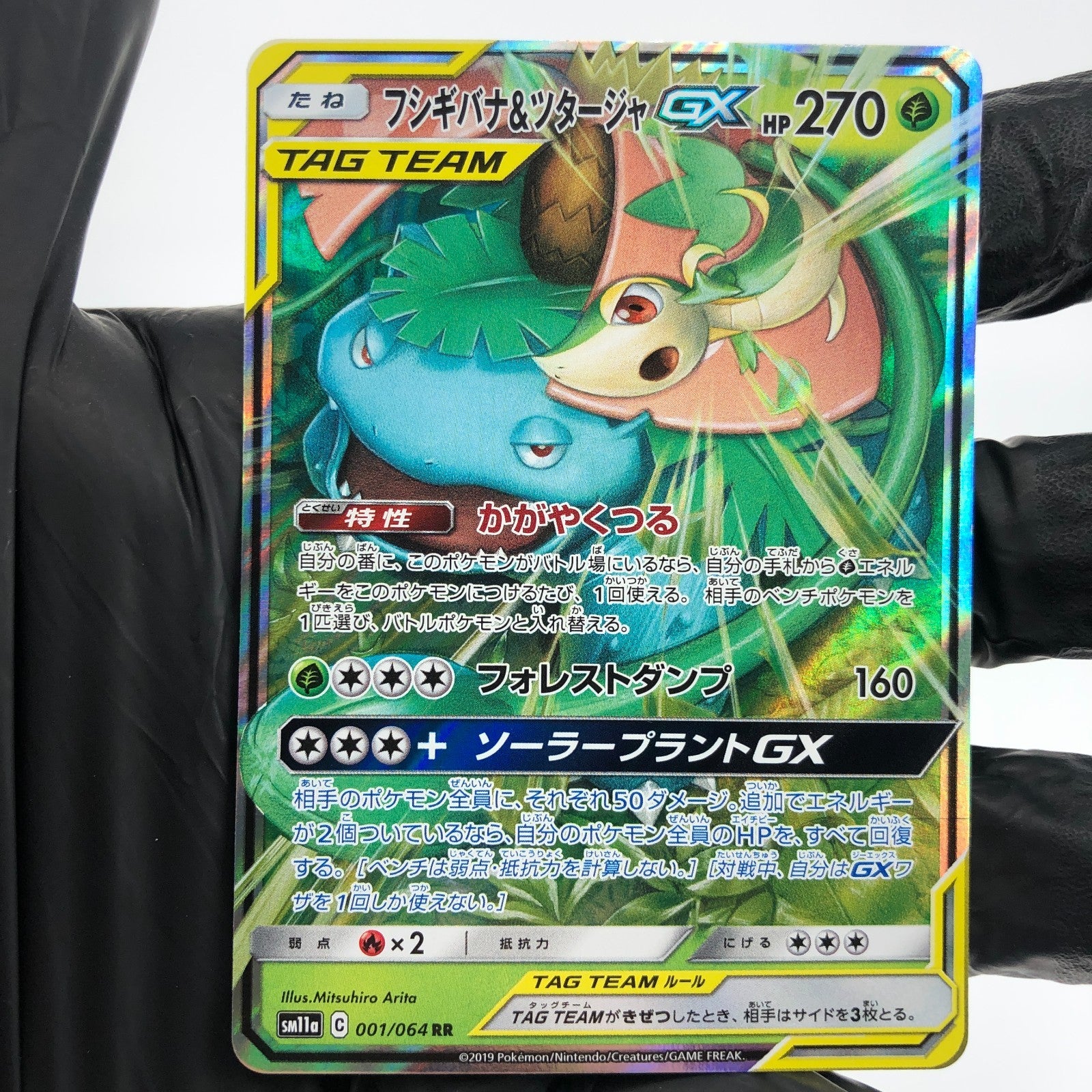 Pokemon Card Venusaur & Snivy GX 001/064 RR Sm11a Japanese Karte [NM]
