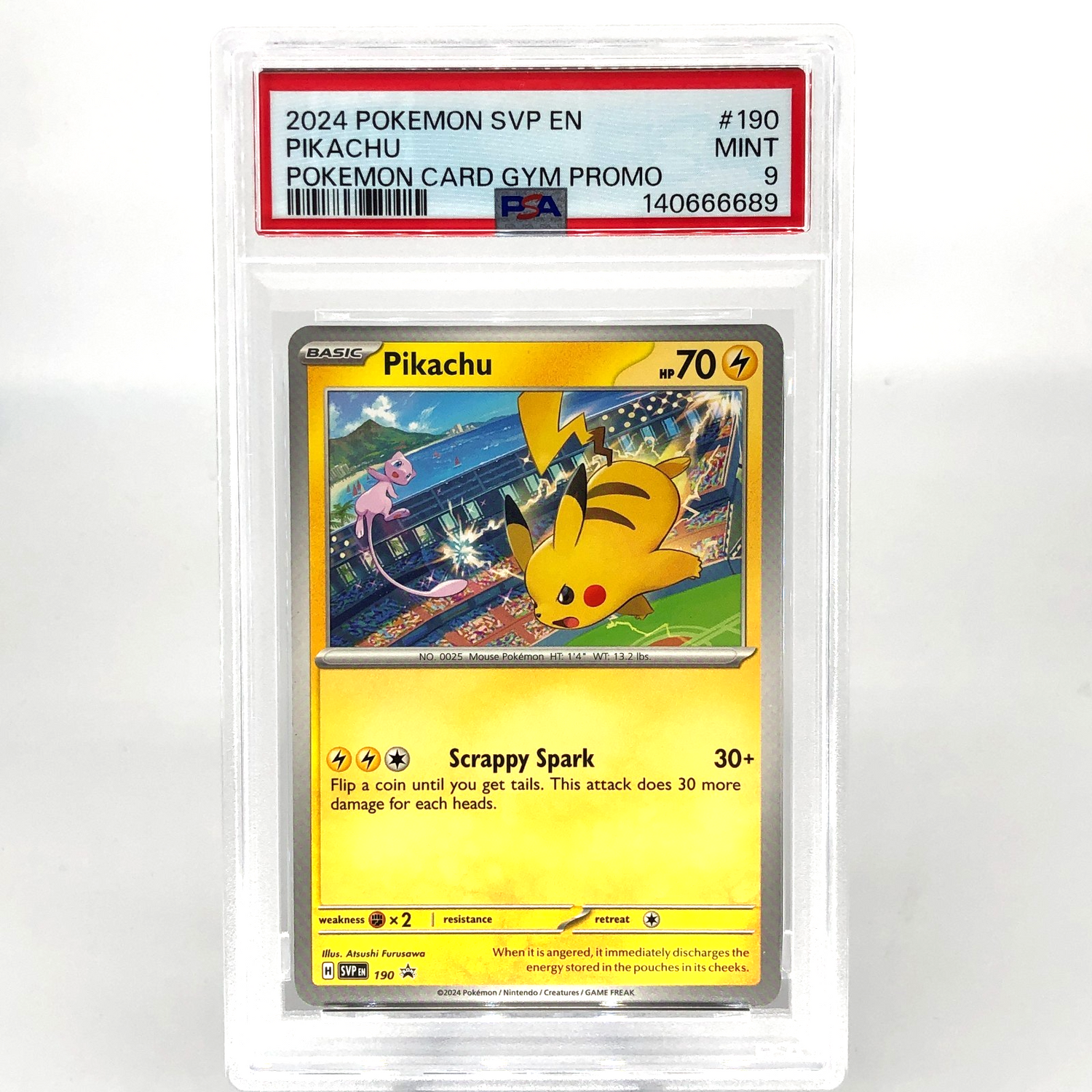 PSA 9 Pokemon Card Pikachu 190 SVP Gym Promo 2024 English Karte [9]