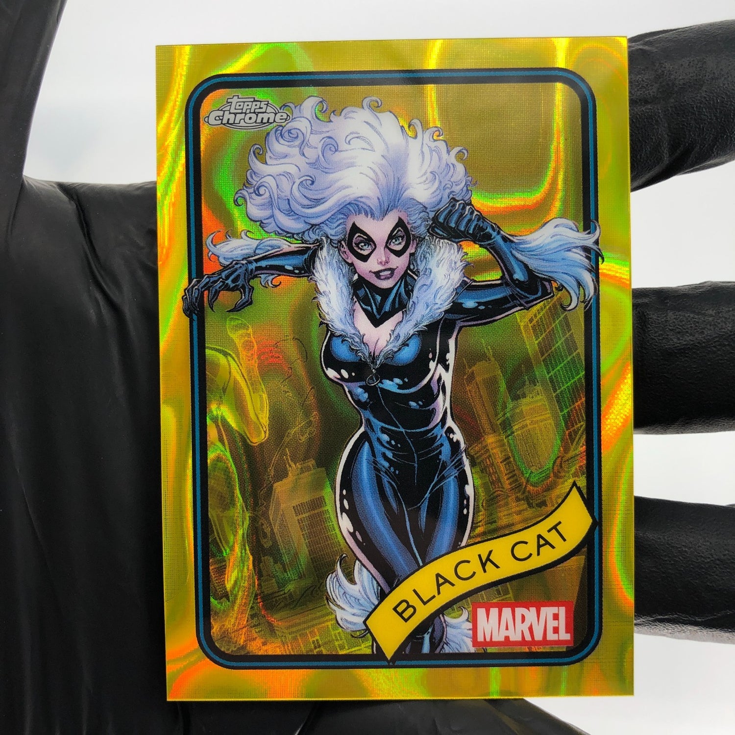 Marvel Card Black Cat 106 Yellow Lava Refractor Topps Chrome 2025 [NM] 2