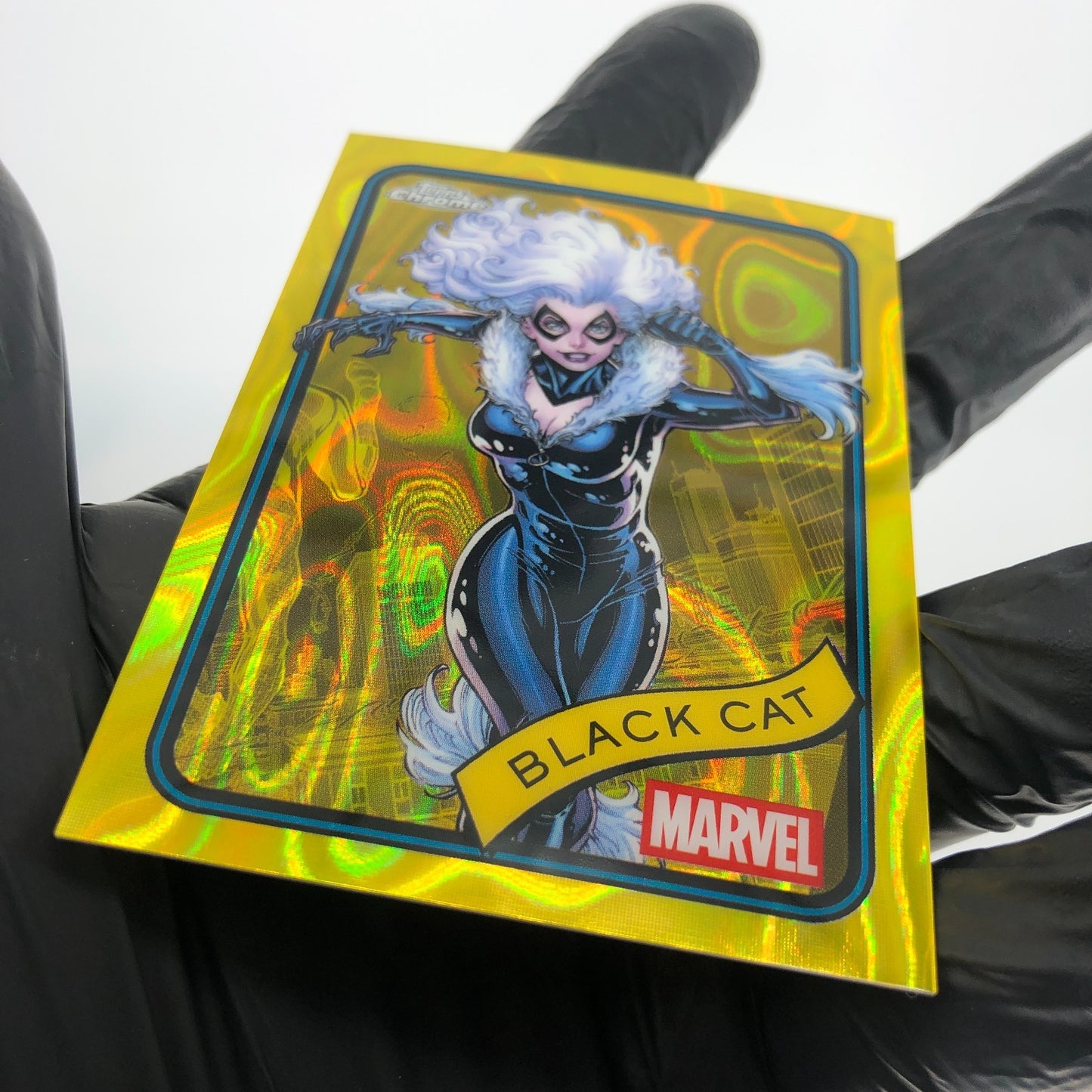 Marvel Card Black Cat 106 Yellow Lava Refractor Topps Chrome 2025 [NM]