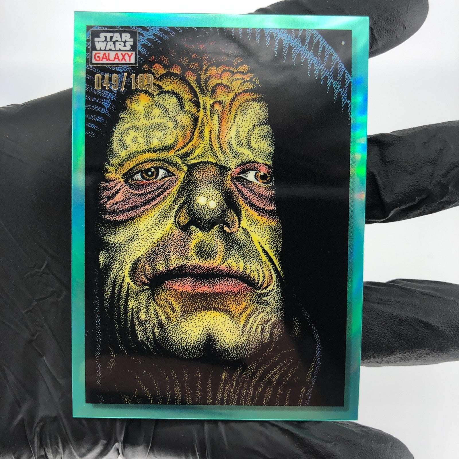 Star Wars Galaxy 2023 The Emperor Up Close 10 Aqua /199 Insert Topps Chrome [NM]
