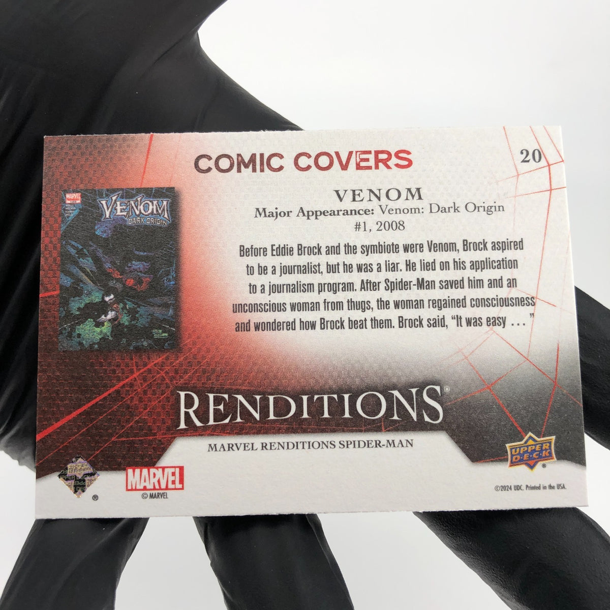 Marvel Card Venom 20 Comic Covers Fleer Upper Deck Renditions [NM]