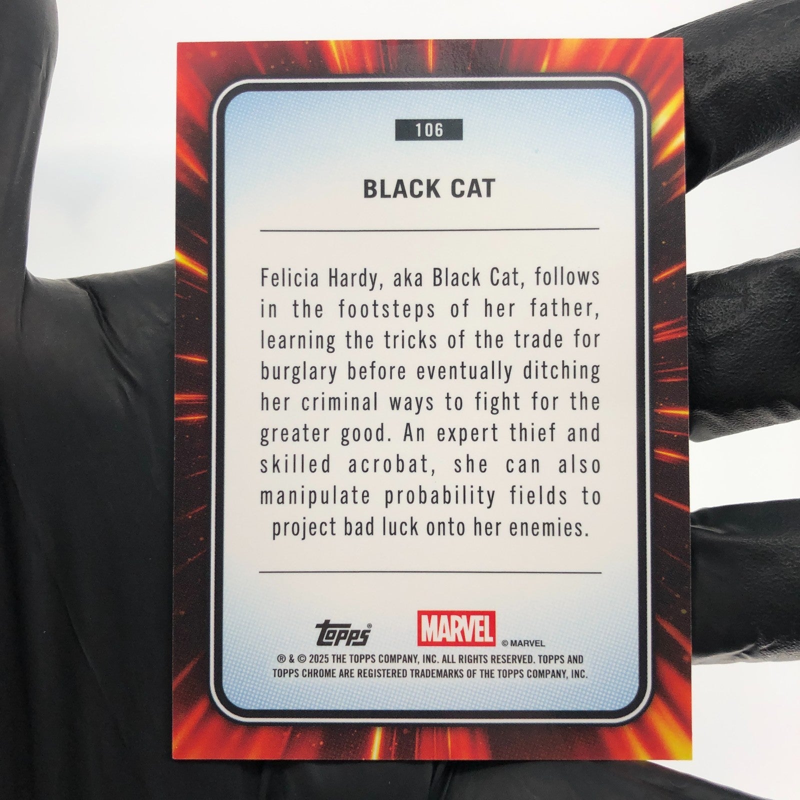 Marvel Card Black Cat 106 Yellow Lava Refractor Topps Chrome 2025 [NM] 2