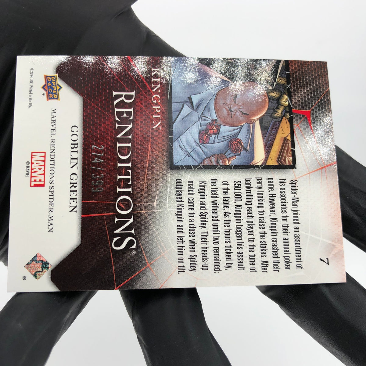 Marvel Card Kingpin 7 Green  /399 Fleer Upper Deck Renditions [NM]