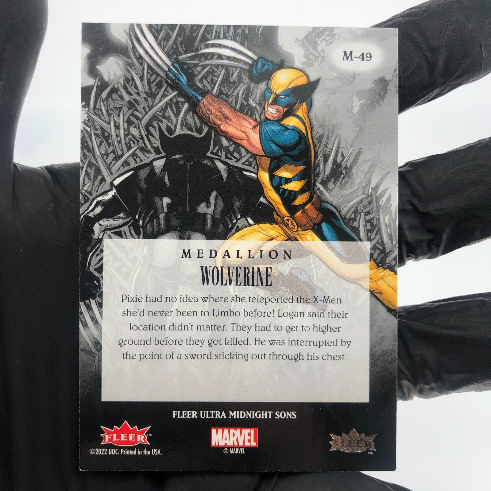 Marvel Card Wolverine M-49 Medallion Fleer Upper Deck Midnight Sons Ultra [Exc.]