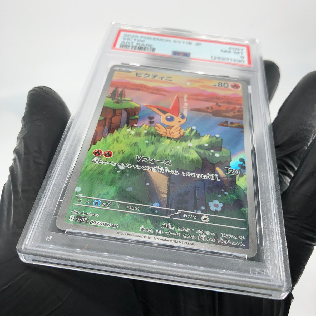 PSA 8 Pokemon Card Victini 097/086 AR Sv11b Japanese Karte [8]