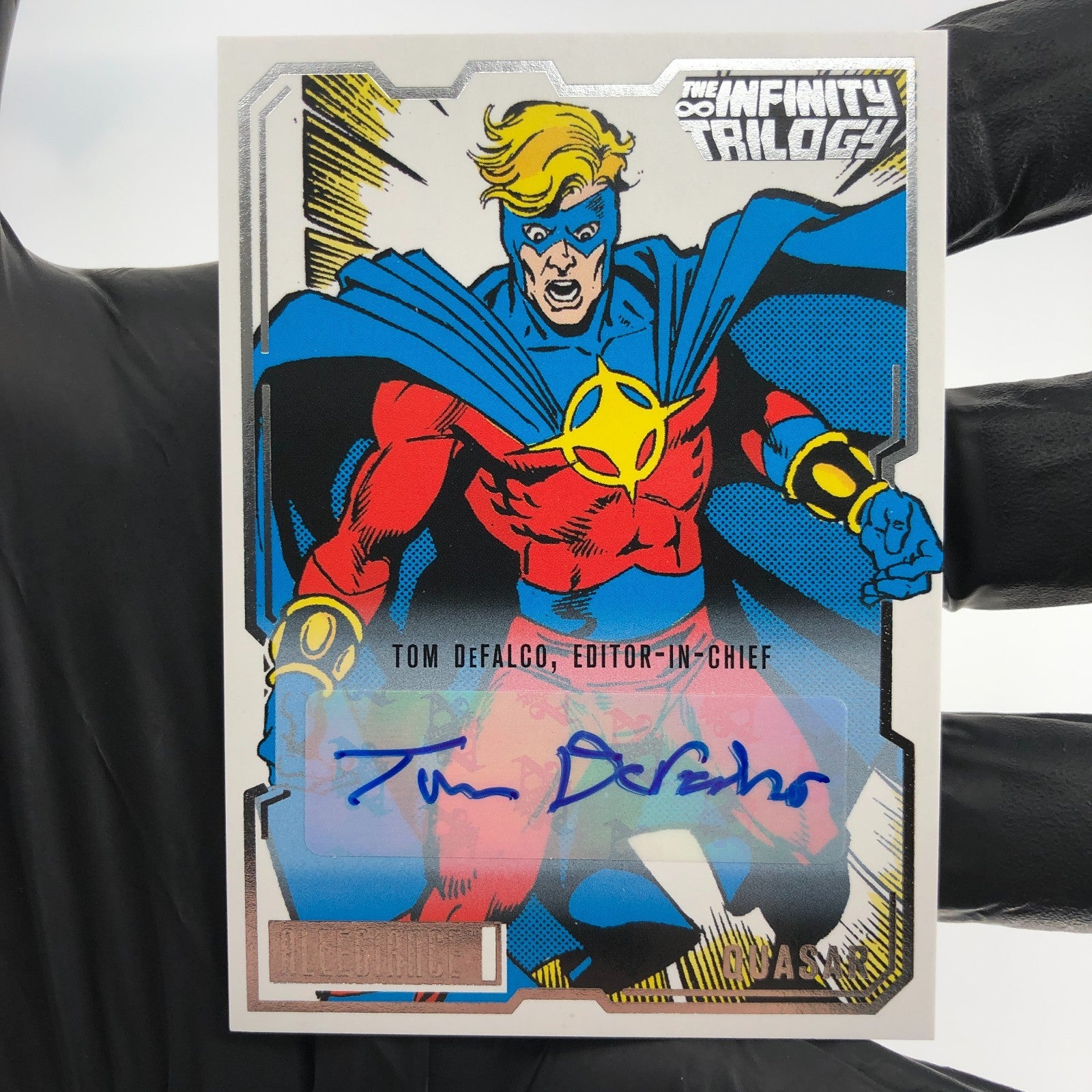 Marvel Card Quasar 11 Signed Tom Defalco Infinity Allegiance Upper Deck [NM]