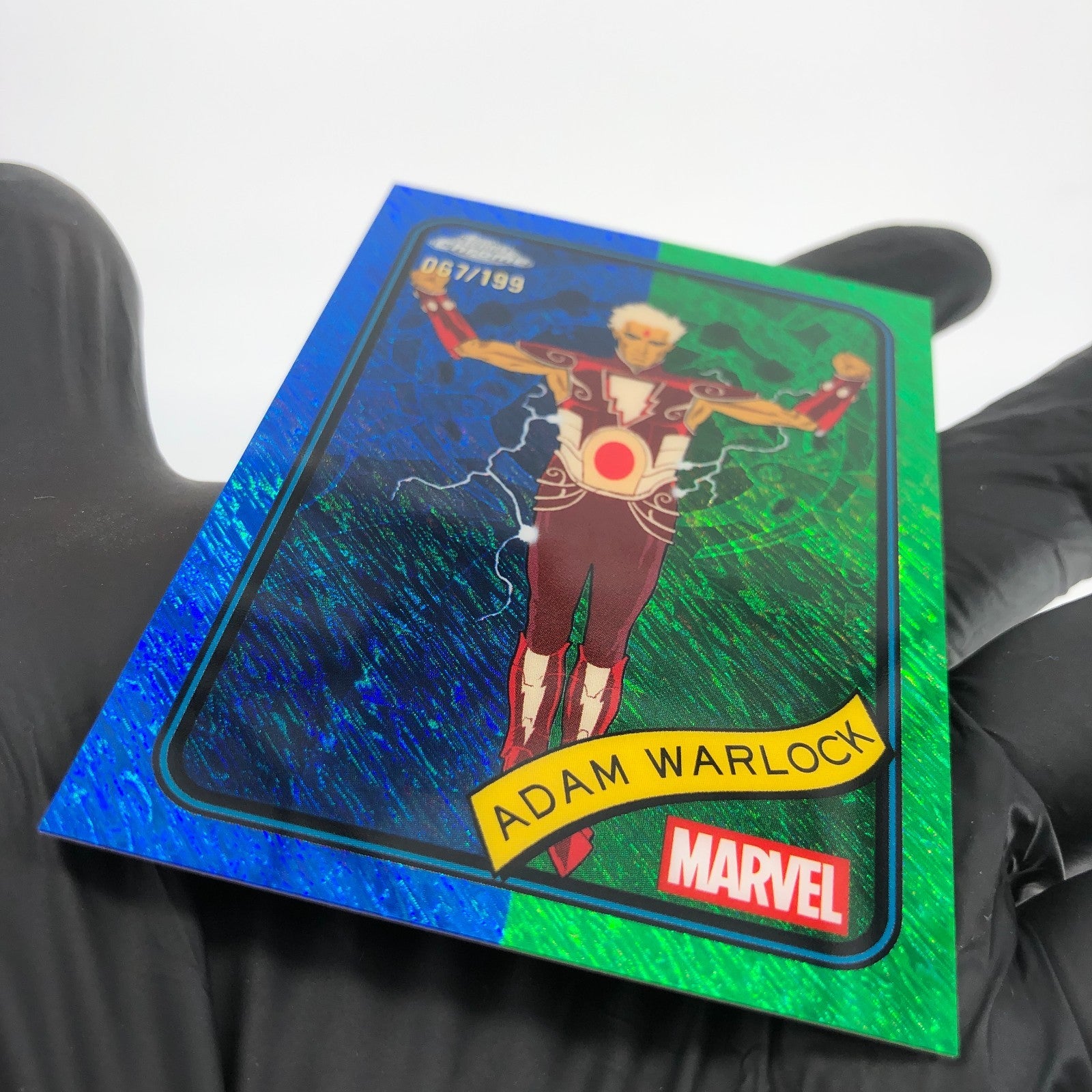 Marvel Card Adam Warlock 144 Blue Green Shimmer /199 Topps Chrome 2025 [NM]