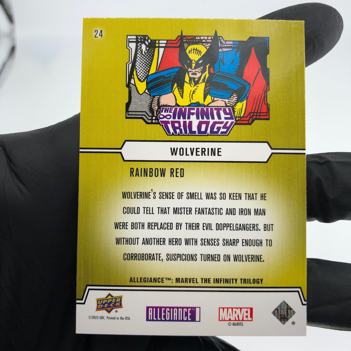 Marvel Card Wolverine 24 Rainbow Red Infinity Allegiance Upper Deck [NM]