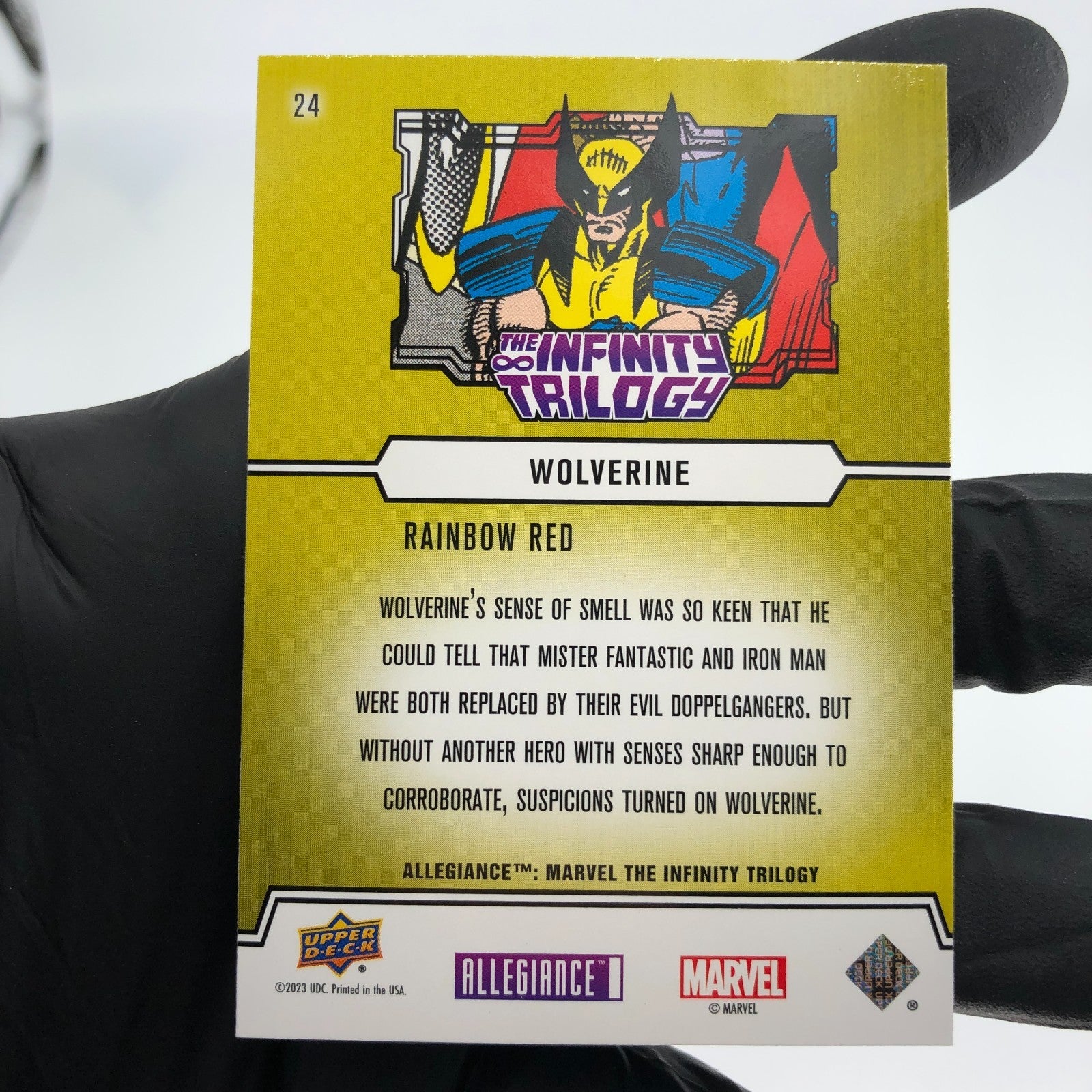 Marvel Card Wolverine 24 Rainbow Red Infinity Allegiance Upper Deck [NM]