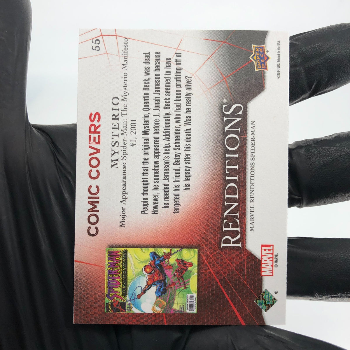 Marvel Card Black Cat Mysterio 55 Comic Covers Fleer Upper Deck Renditions [NM]